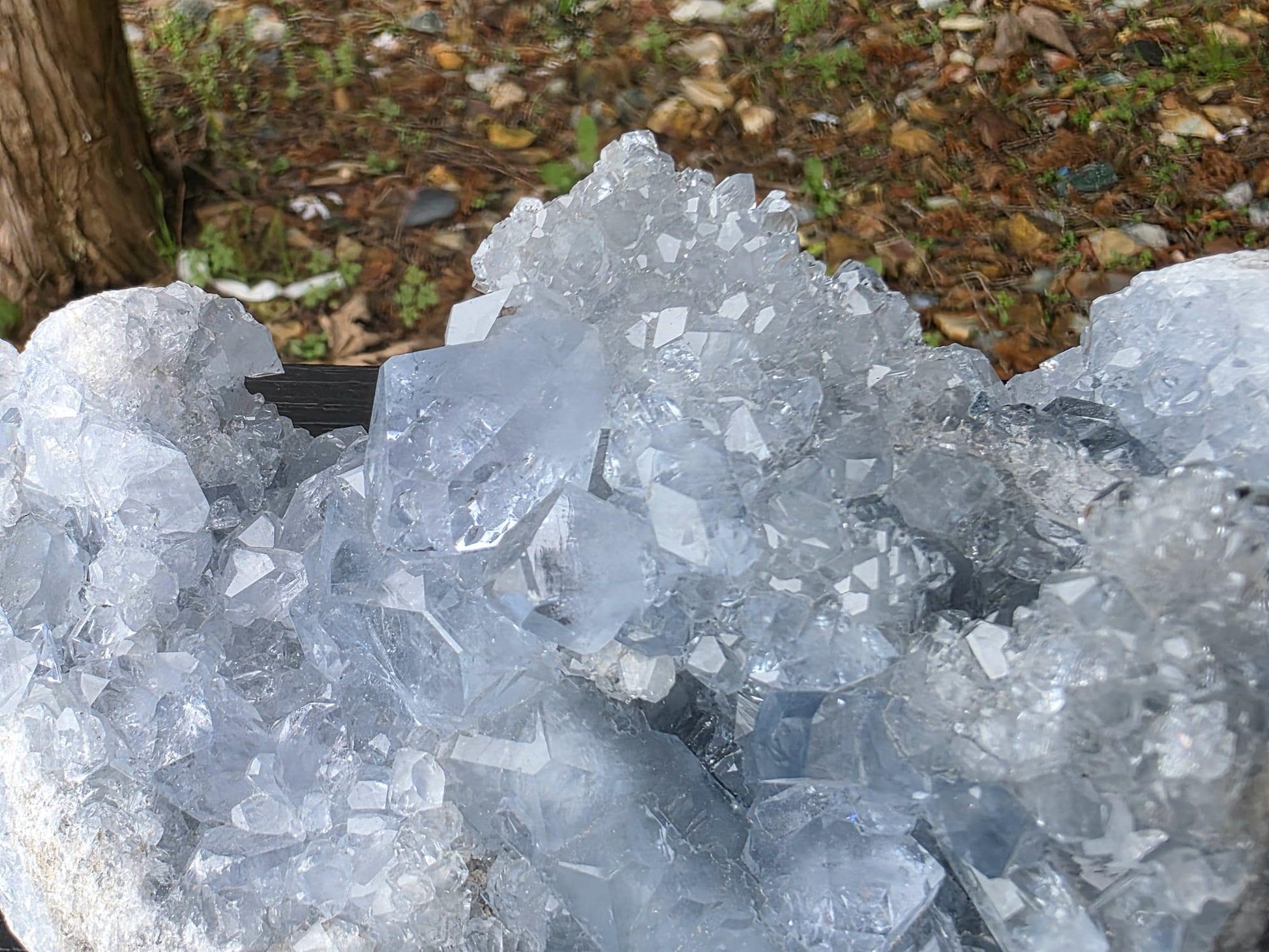 Blue celestite crystal gift for home or meditation space