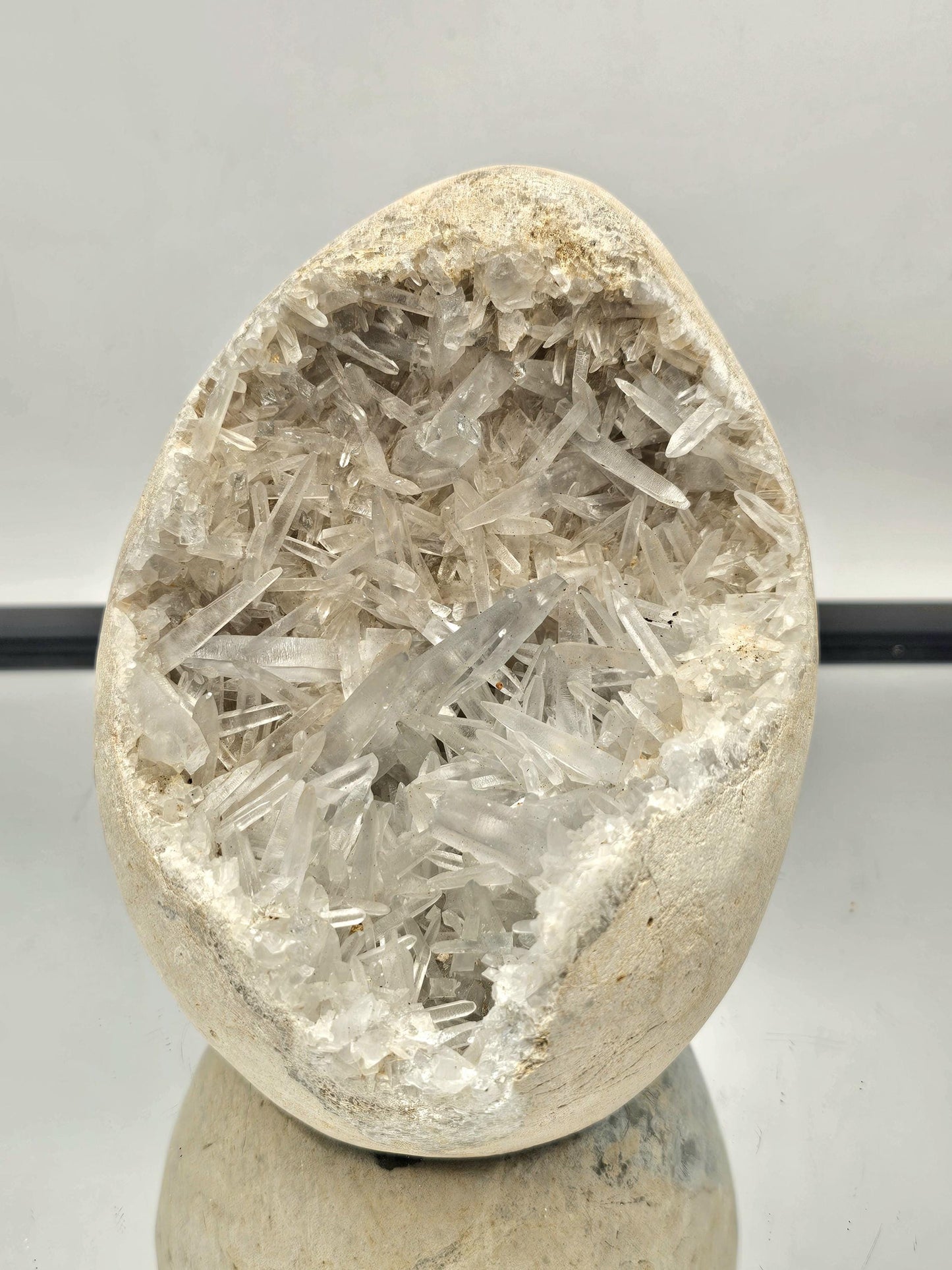 Celestite Crystal Geode for energy cleansing and creating a peaceful space.