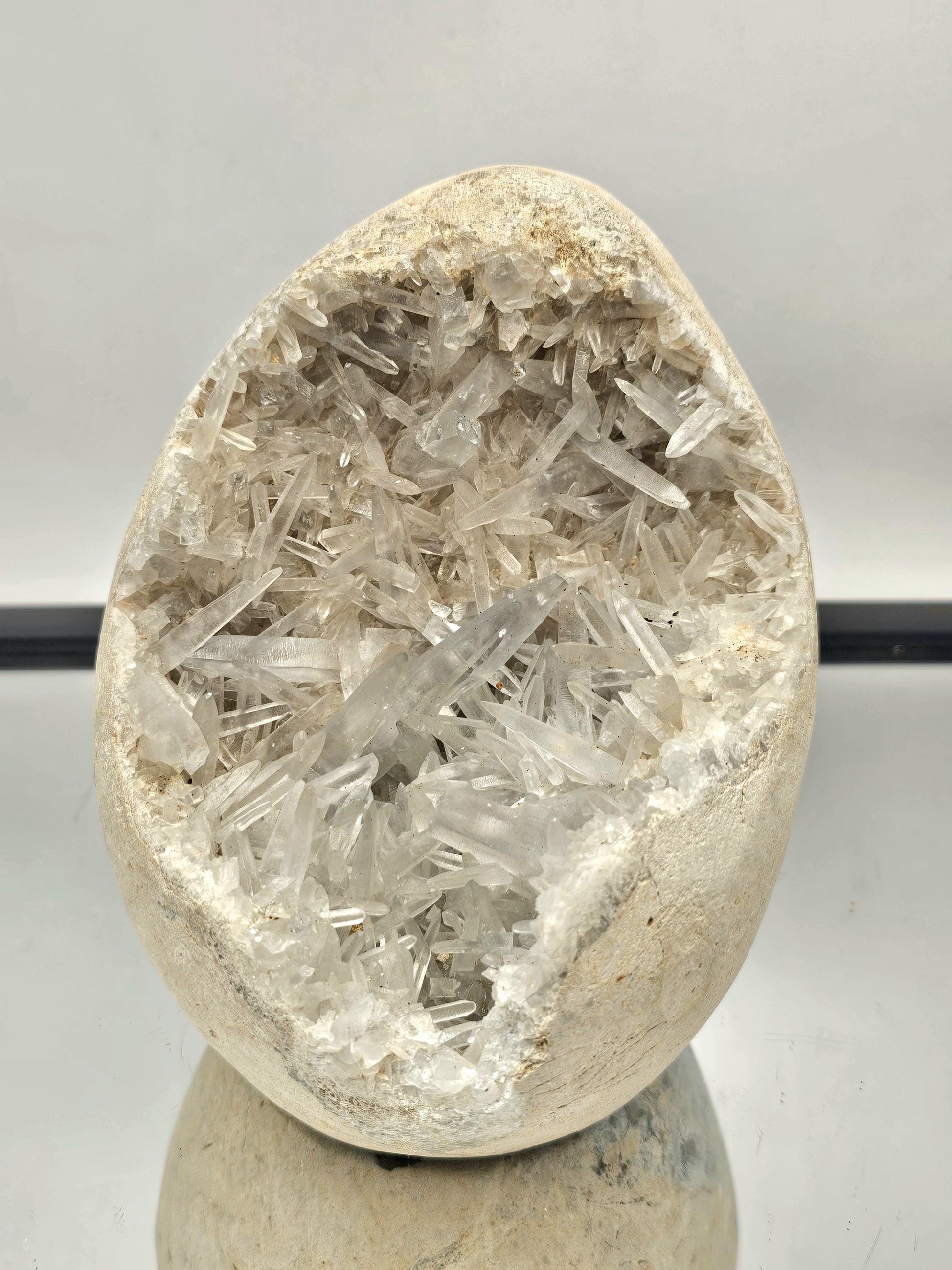 Celestite Crystal Geode for energy cleansing and creating a peaceful space.