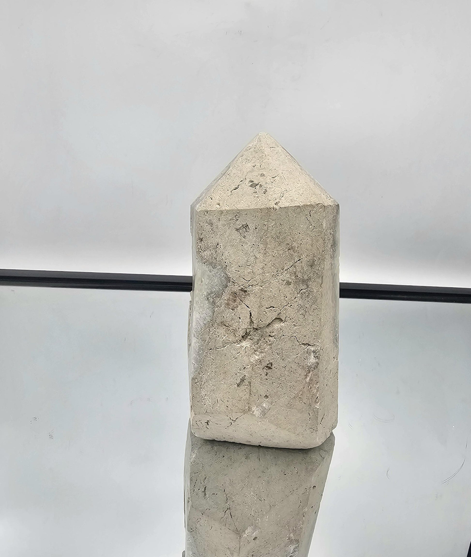 Large Celestite geode prism with fine needle crystals, an elegant addition to any luxury crystal collection.