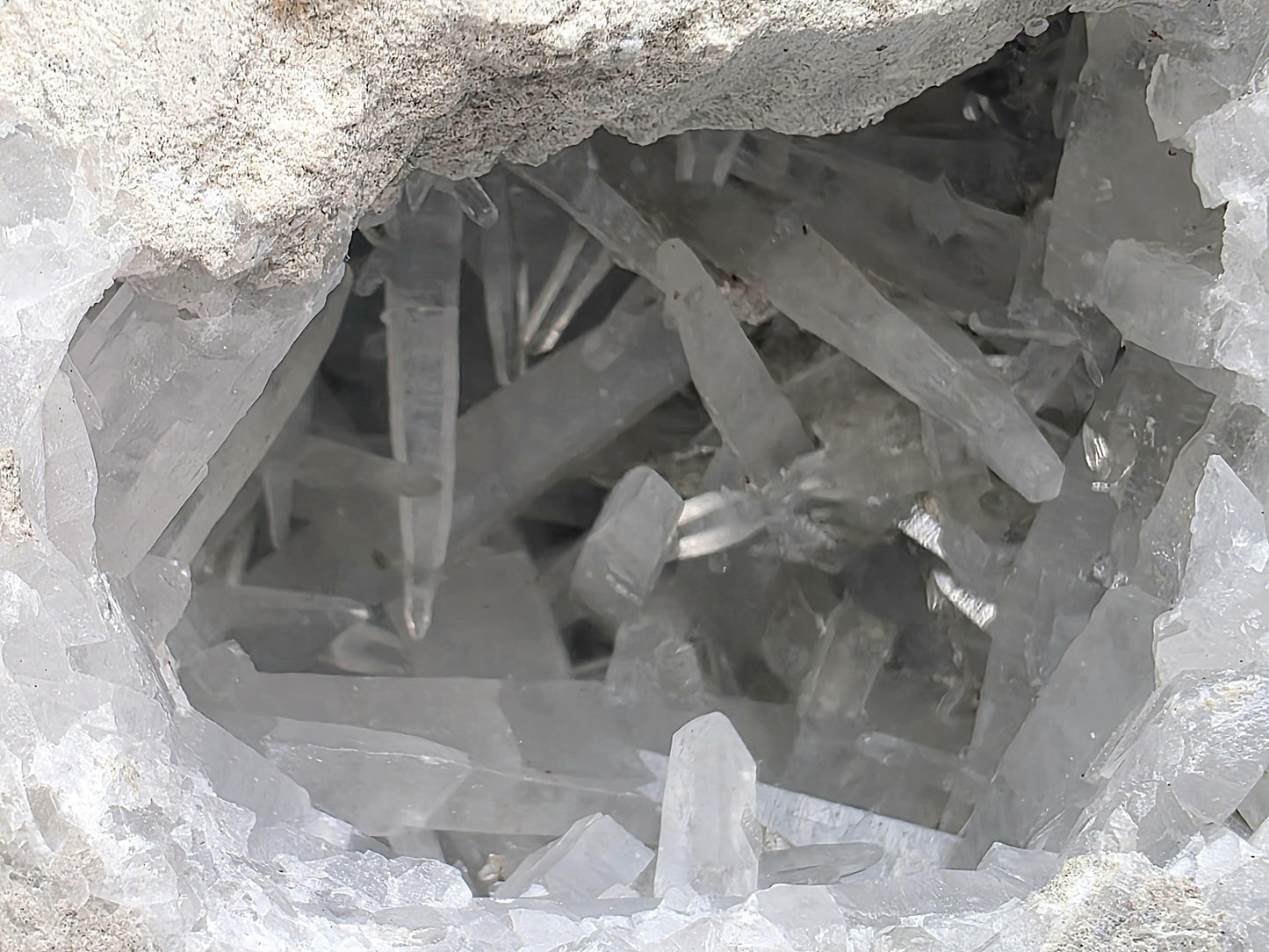 Intricate crystal structure visible