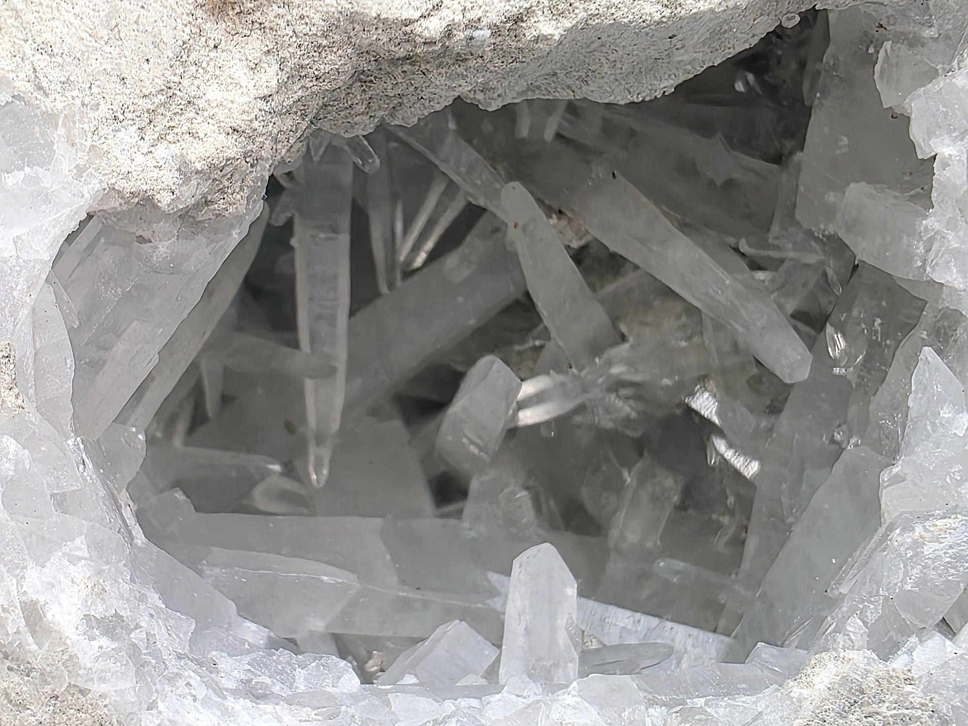 Intricate crystal structure visible