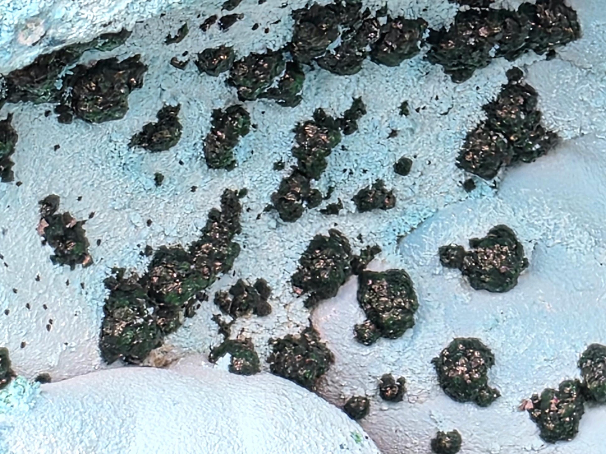8kg Chrysocolla and Malachite mineral specimen with copper inclusions.