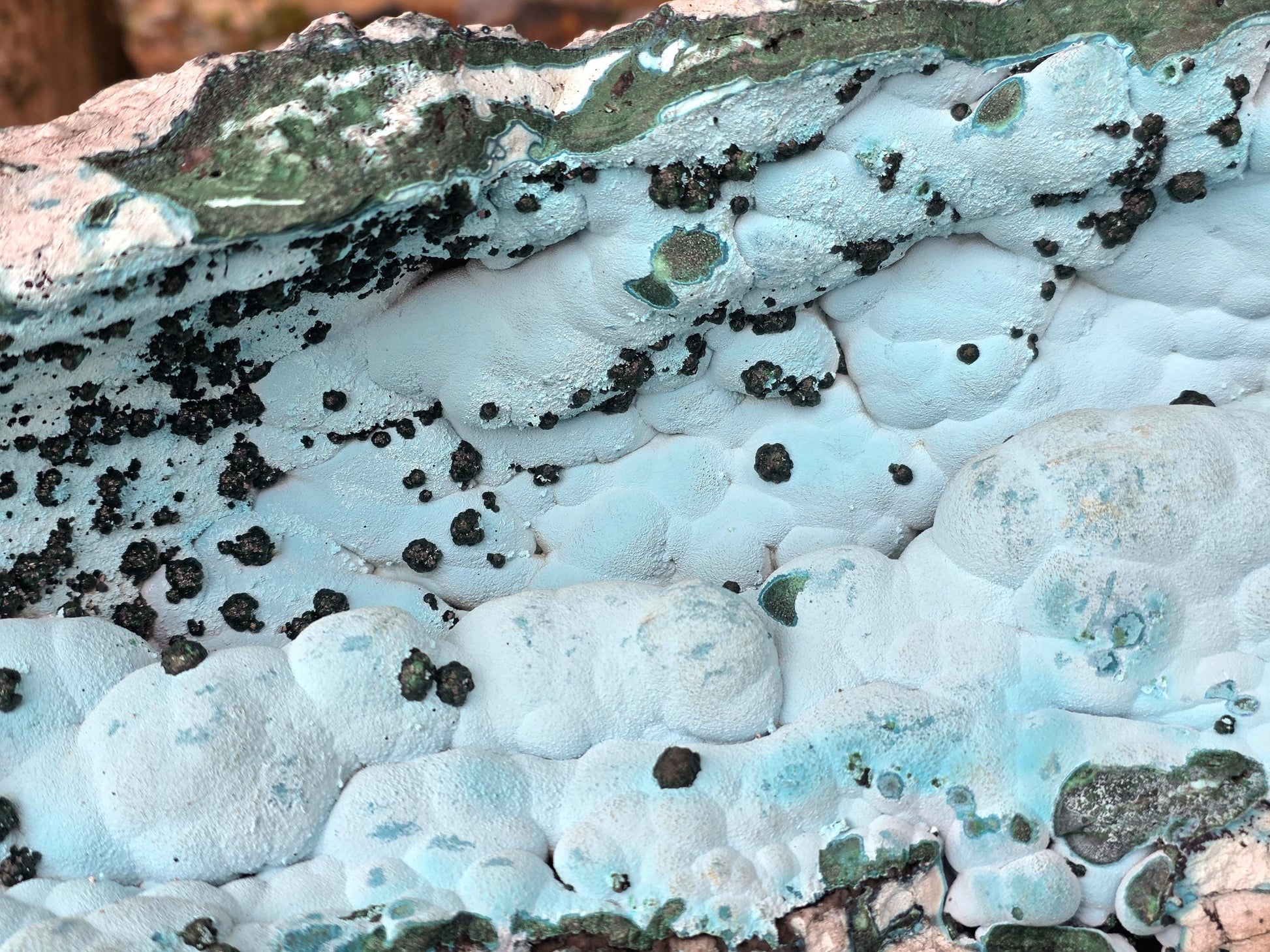 18kg collector-quality Chrysocolla mineral specimen with copper inclusions.