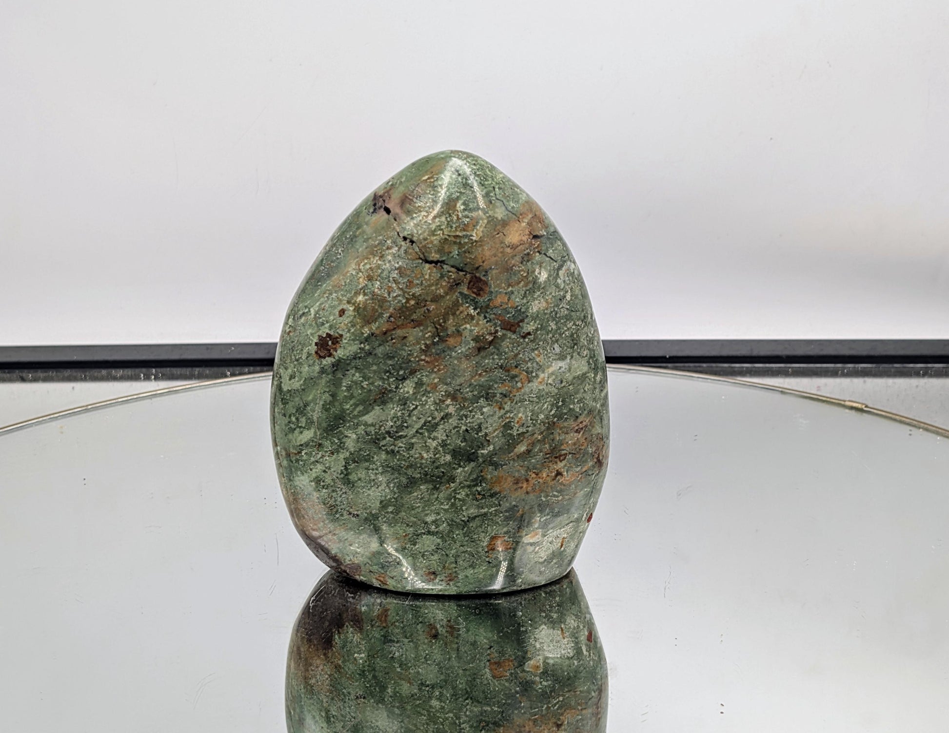 Large polished Chrysoprase freeform crystal.