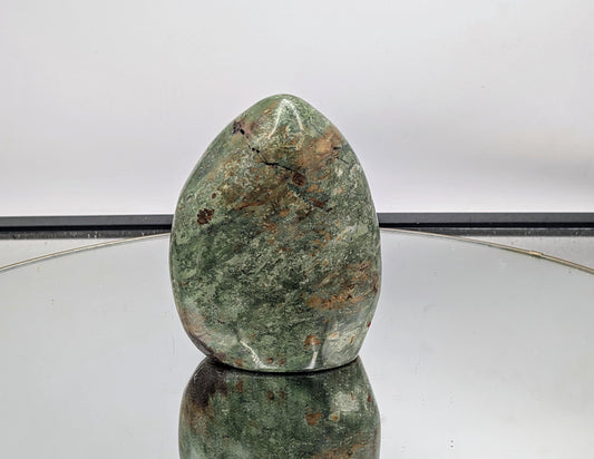 Large polished Chrysoprase freeform crystal.