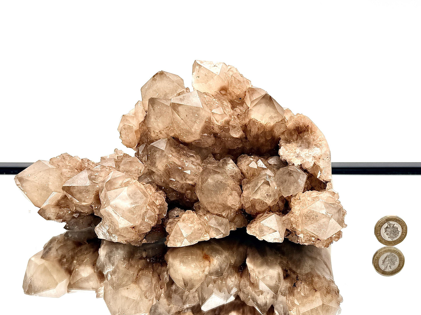 Natural citrine quartz crystal cluster mineral specimen