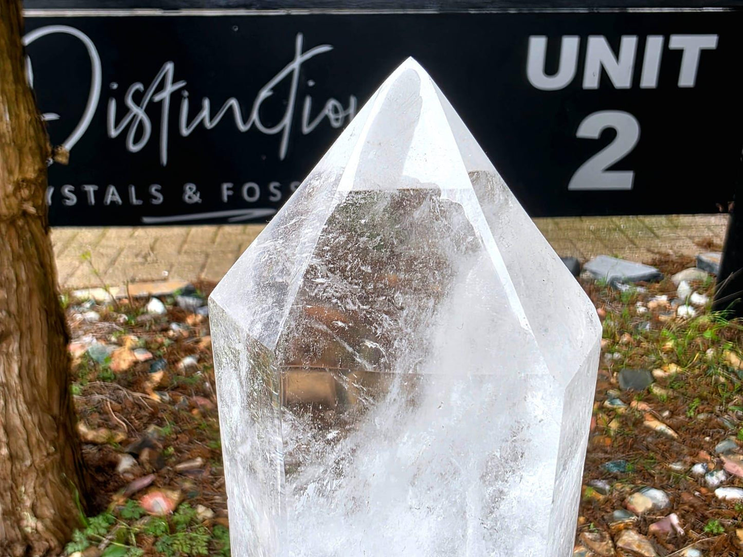 clear quartz crystal large statement home decor piece