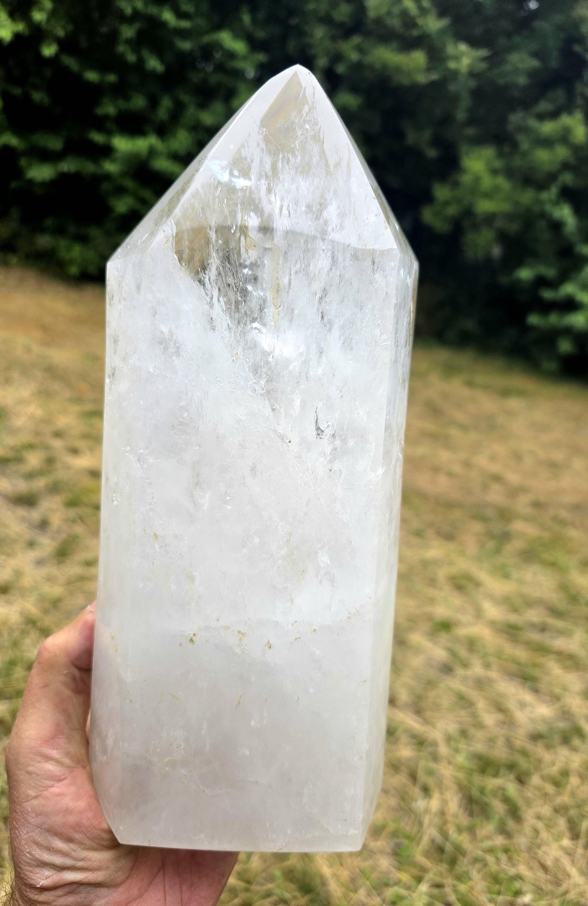 Statement clear quartz crystal for display