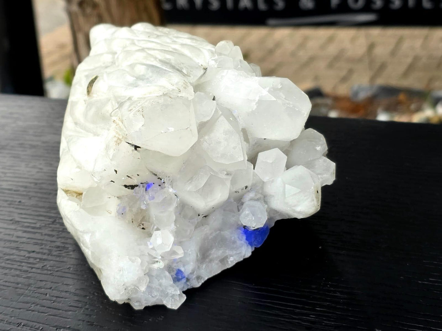 Clear quartz eagle bird carving with natural transparency and sparkle.