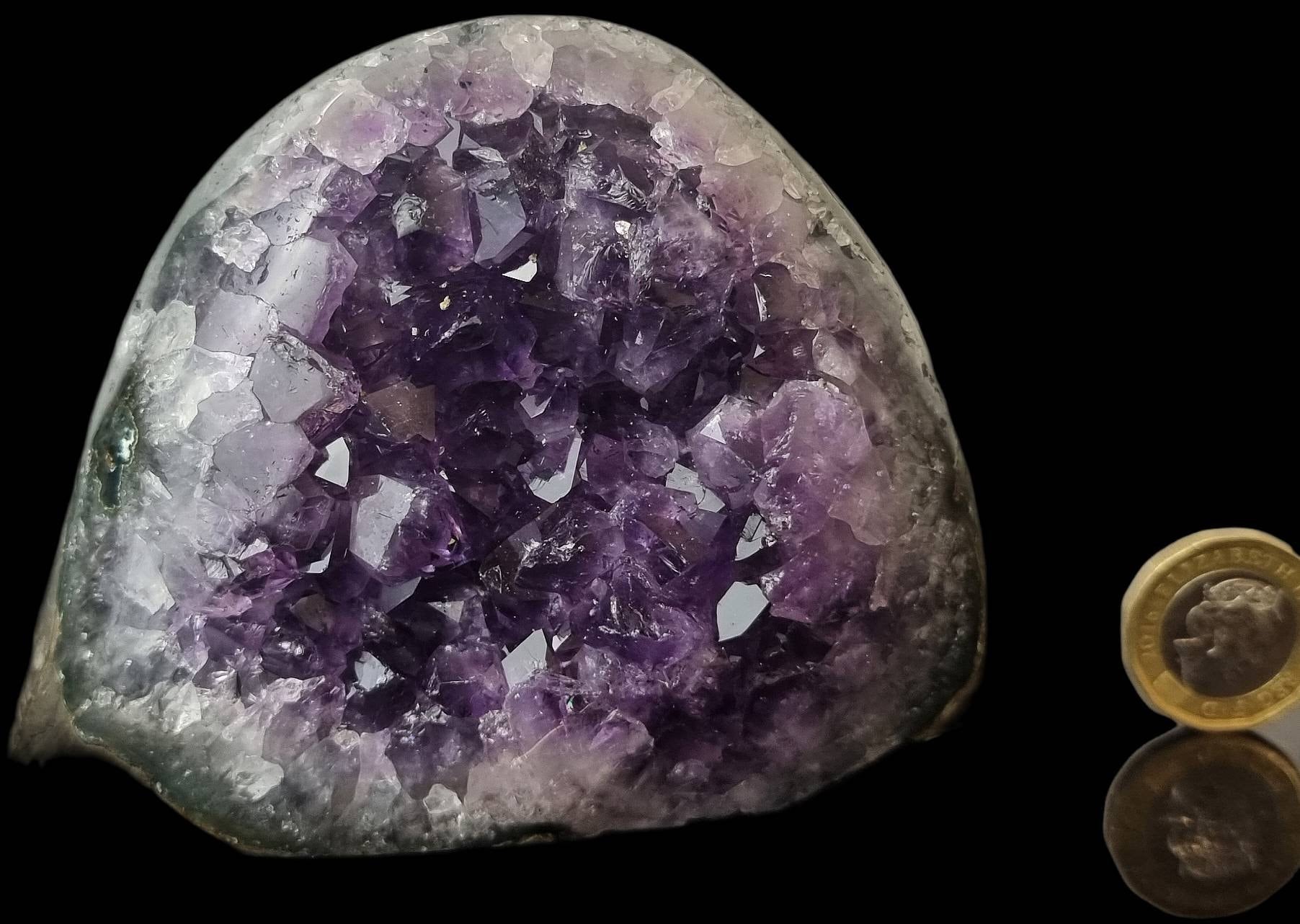 Collector-grade Uruguayan Amethyst crystal display