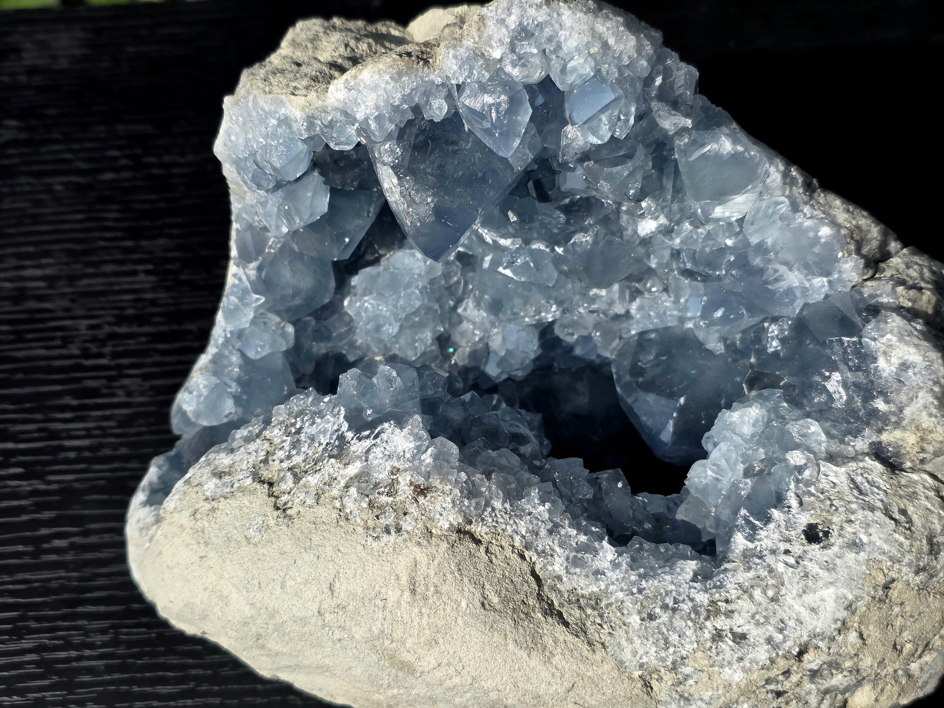 Show-quality celestite crystal cave ideal for collectors.
