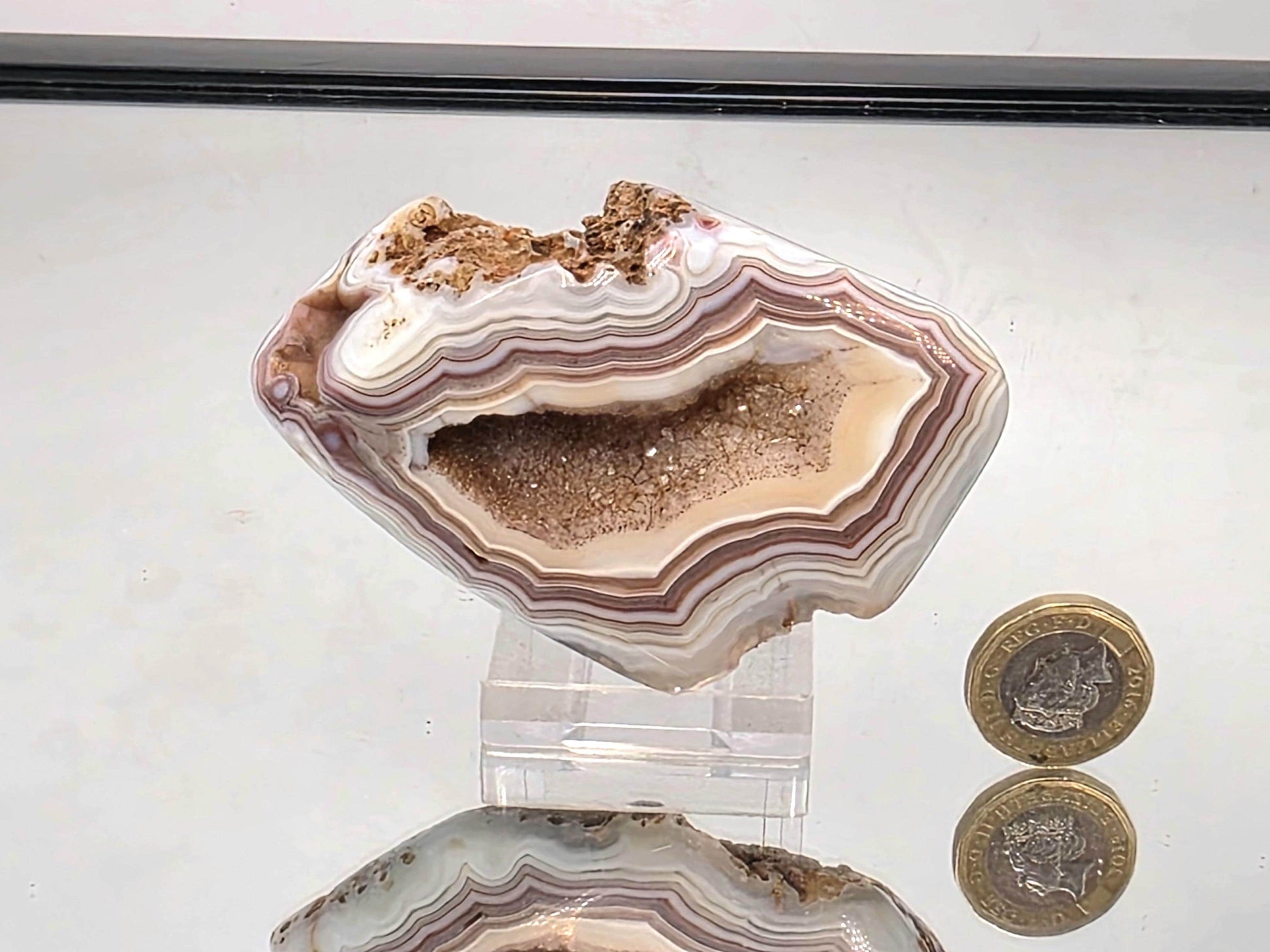Collector unique Malawi Agate polished geode.