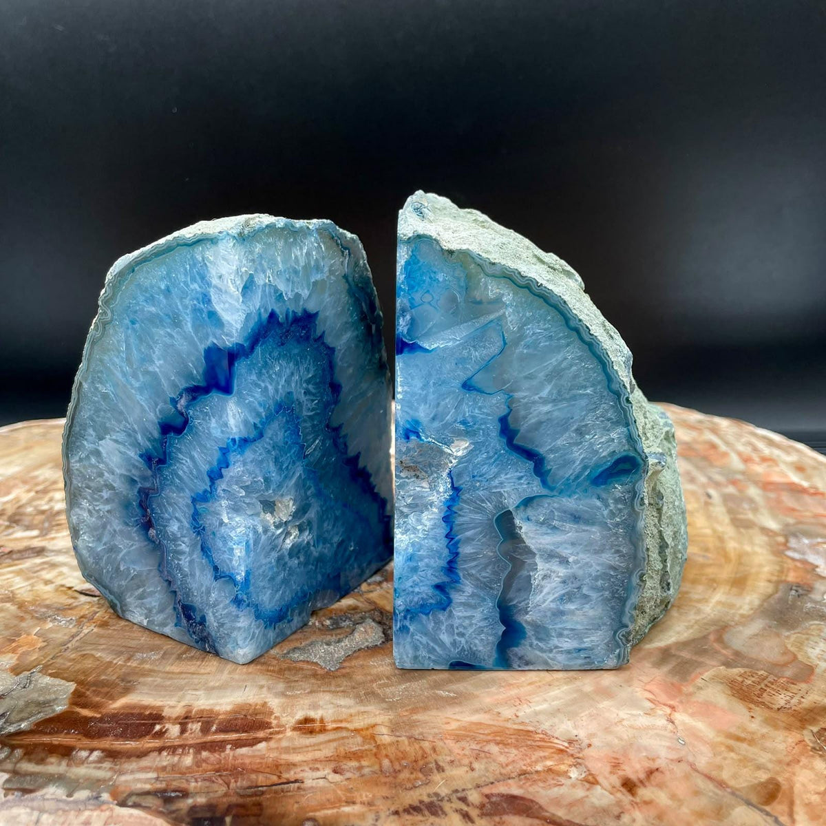 Contemporary natural stone bookends