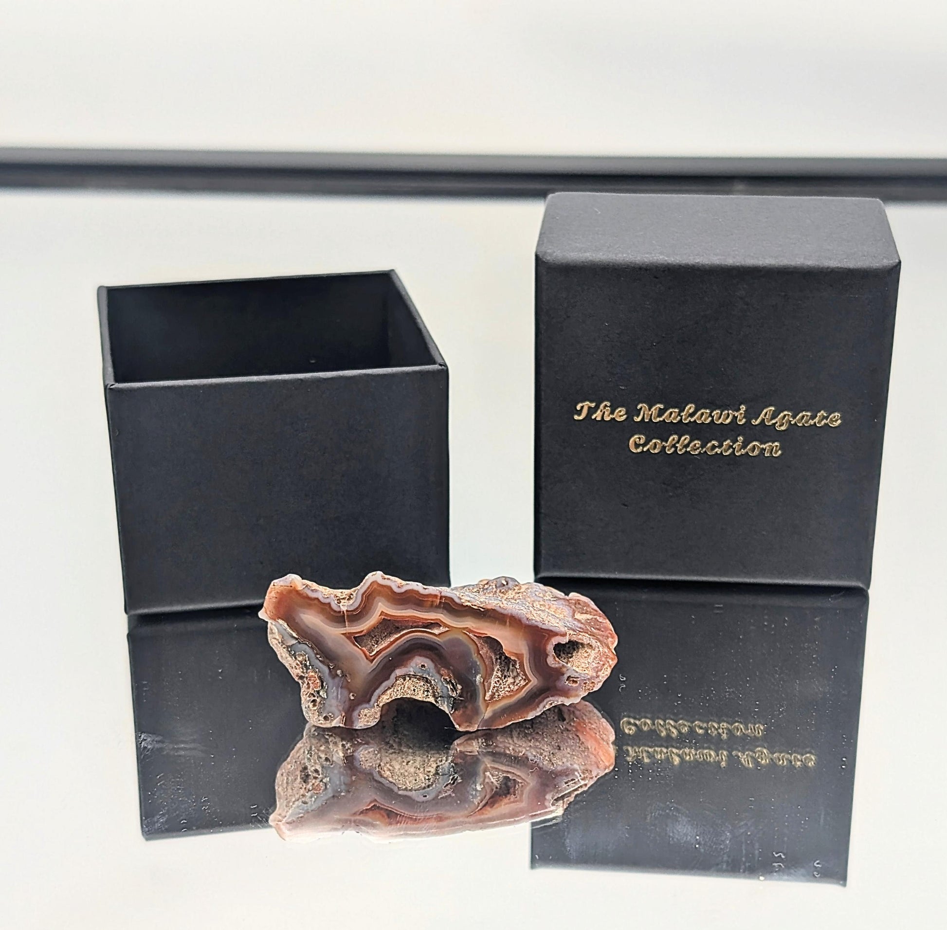 small agate crystal gift in box