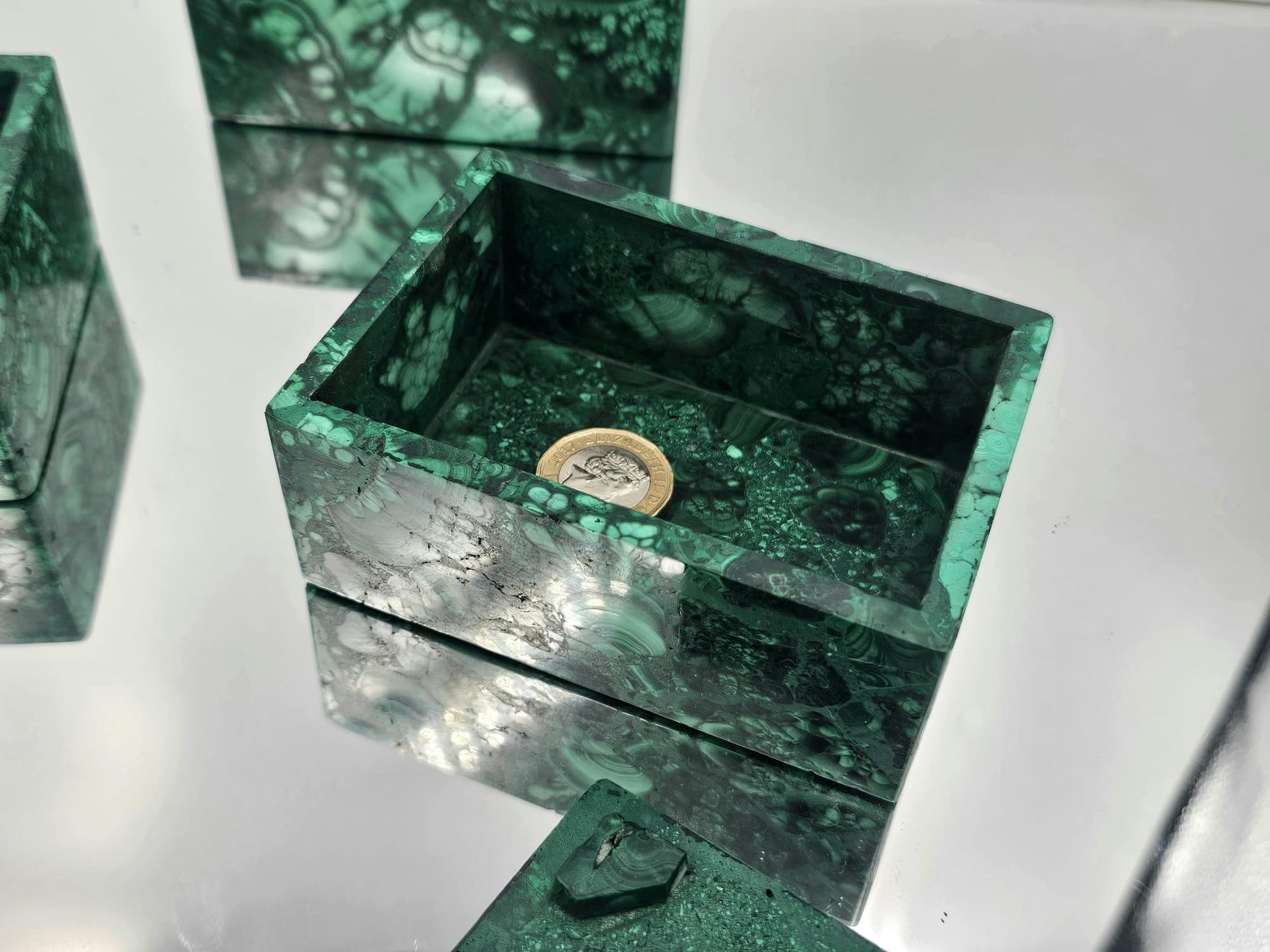 crystal storage box malachite