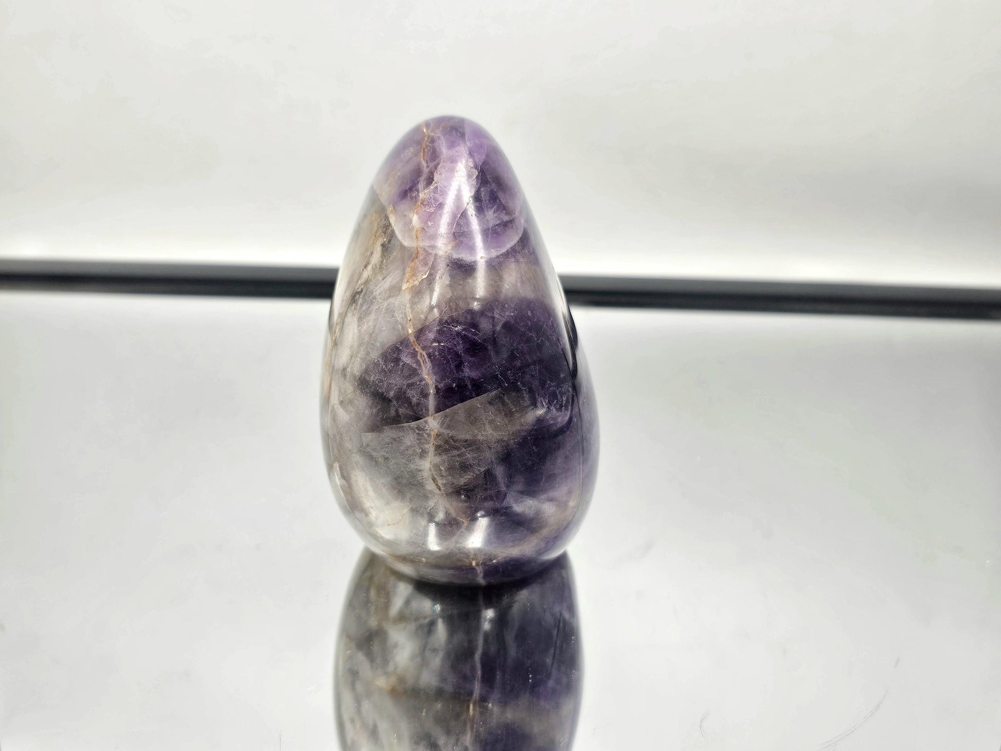 Close-up of the Dark Amethyst and Quartz crystal freeform, displaying its vibrant purple hues and clarity.