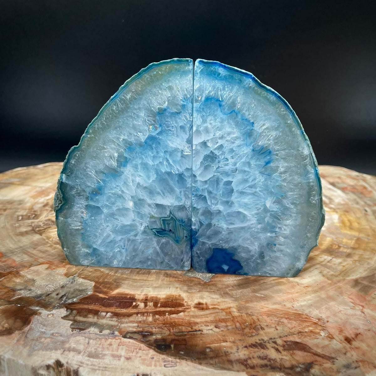 Decorative Blue Agate bookcase accessory