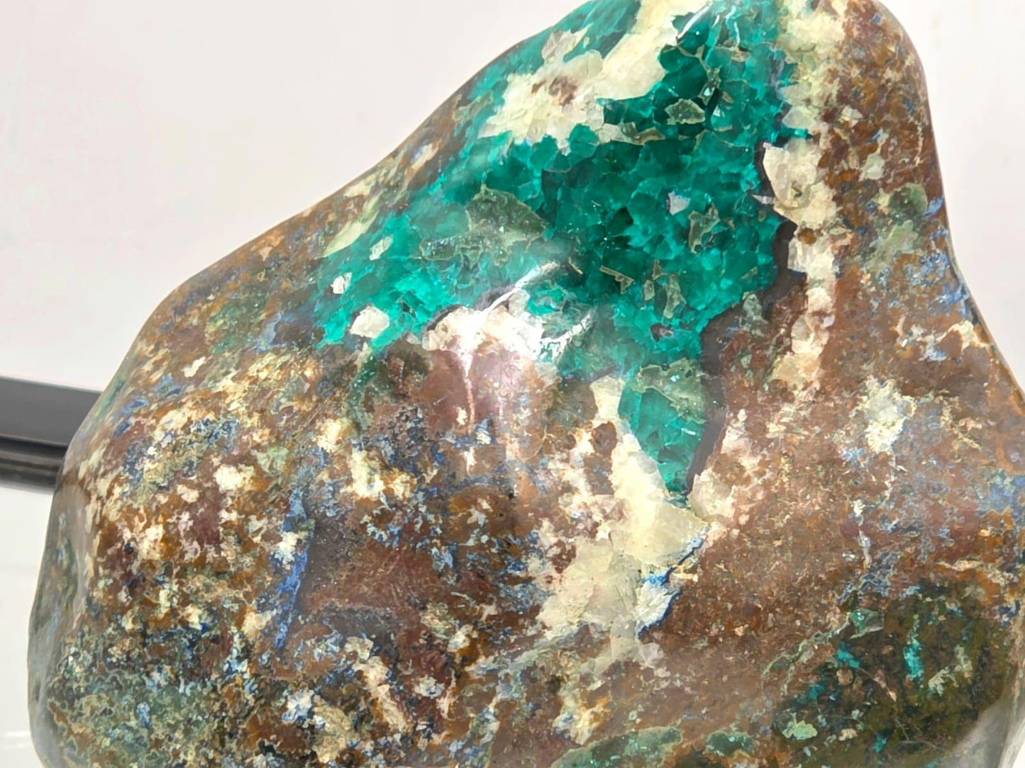 Collector-grade polished dioptase mineral specimen