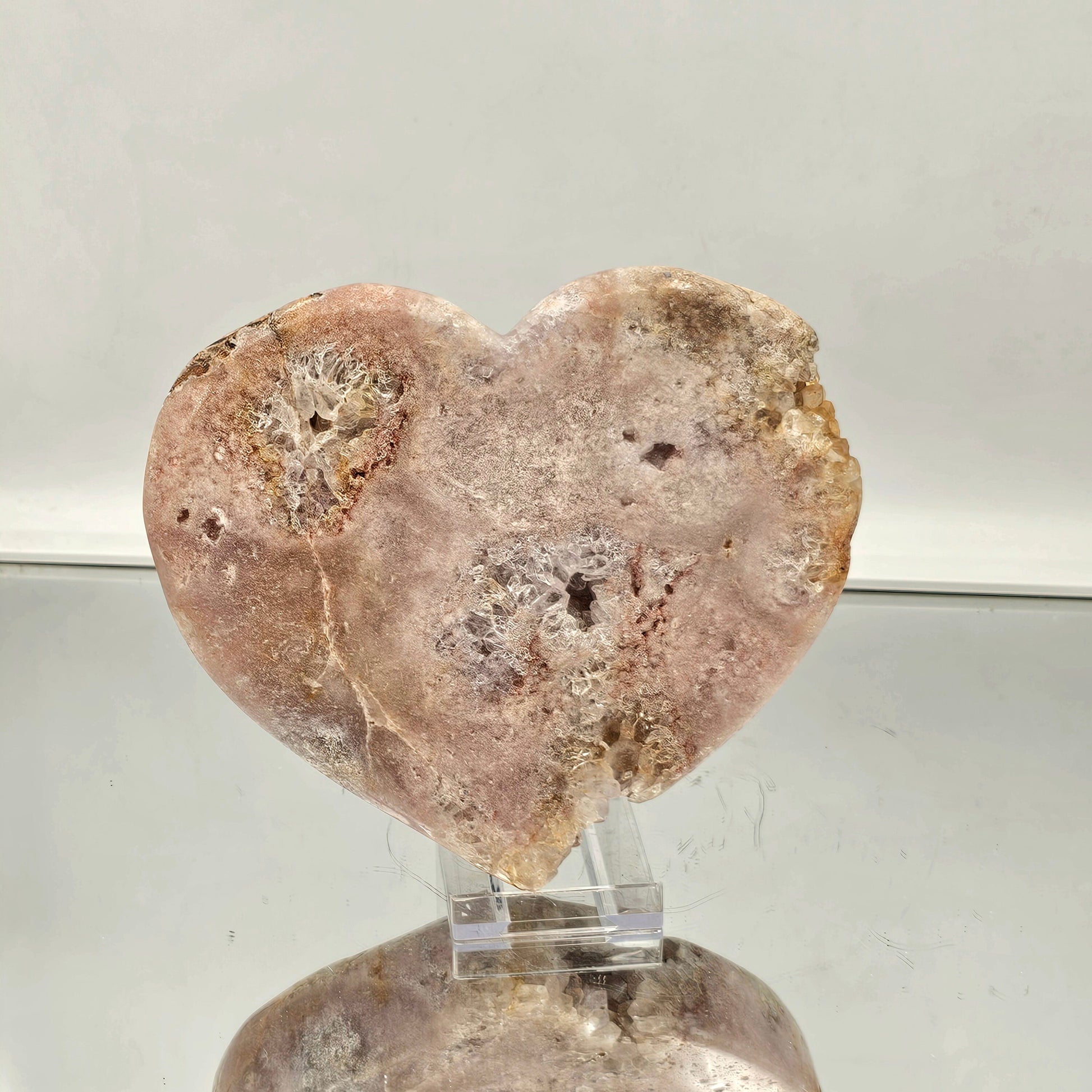 druzy pink amethyst crystal heart
