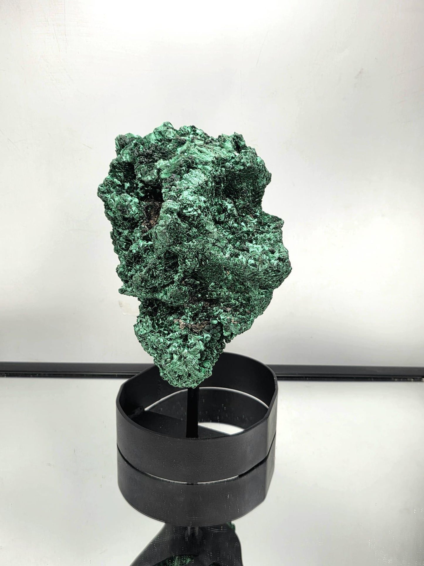 Flower Malachite crystal skull face from natural stone