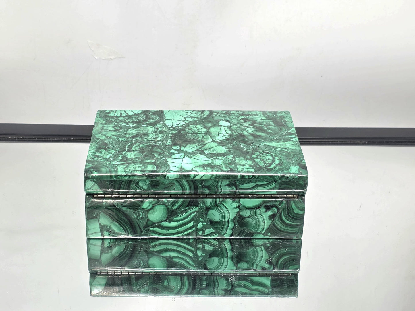 Handcrafted Malachite box made from high-quality Flower Malachite
