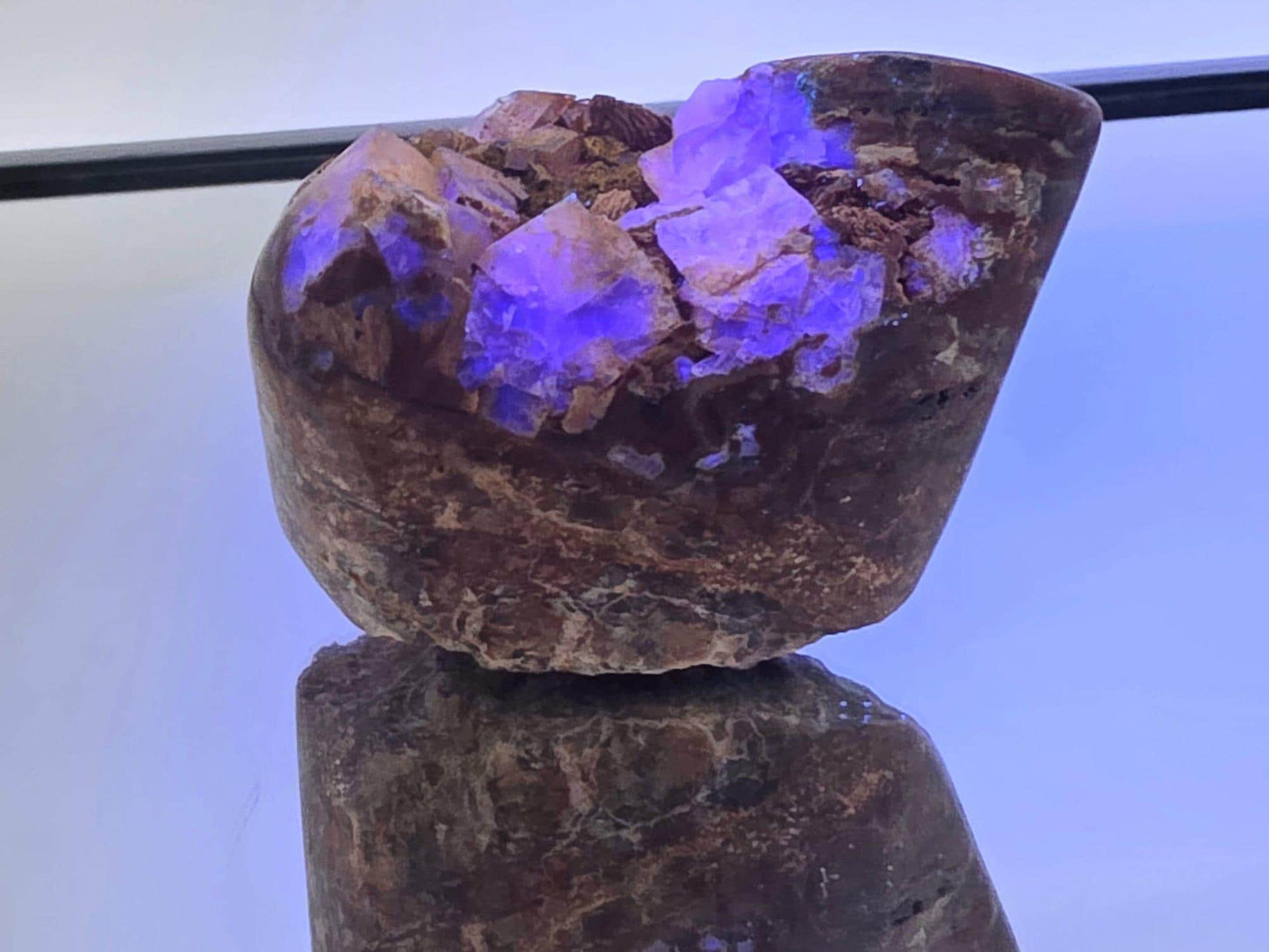 Natural fluorite crystal cluster on quartz matrix