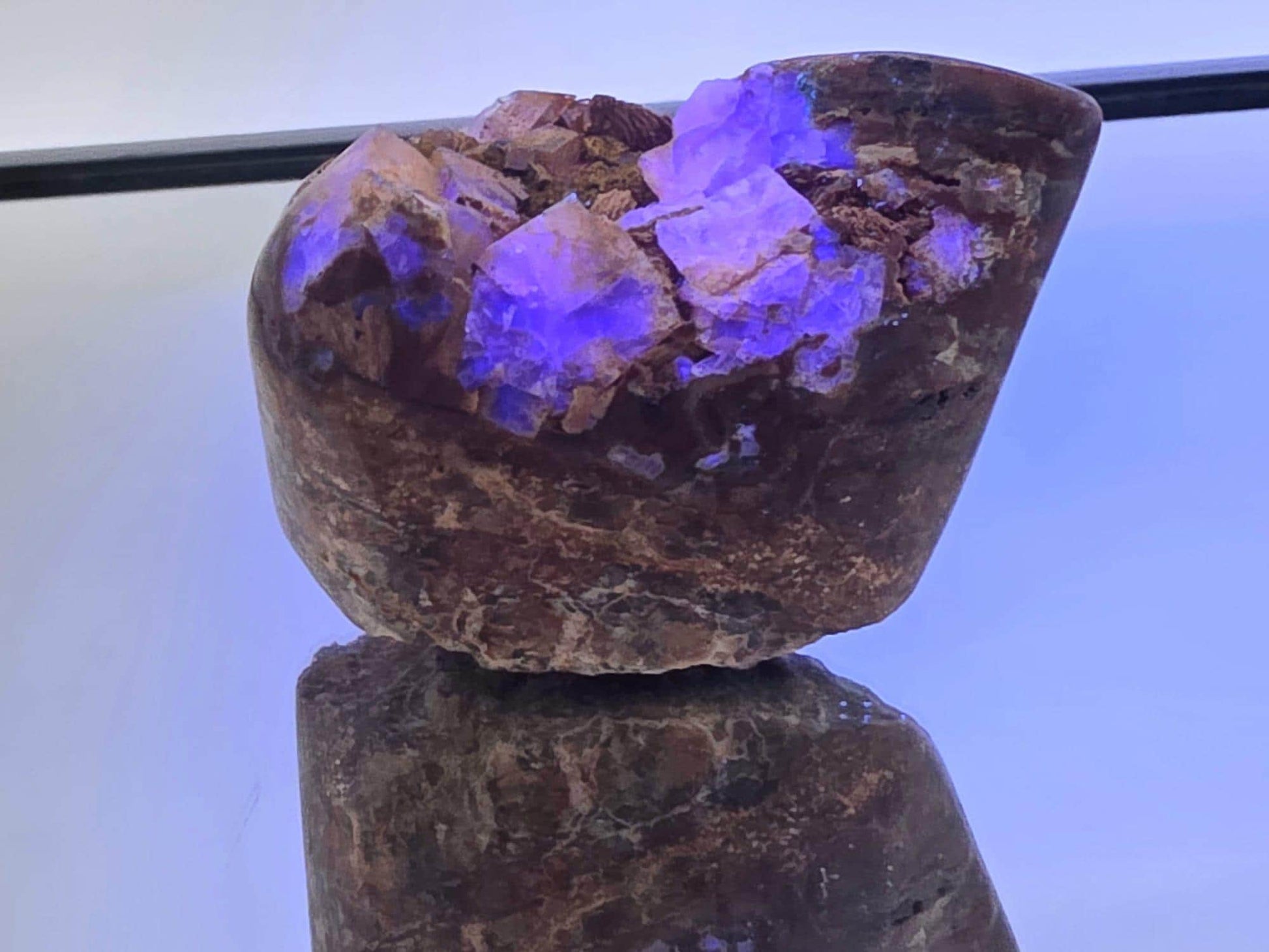 Natural fluorite crystal cluster on quartz matrix