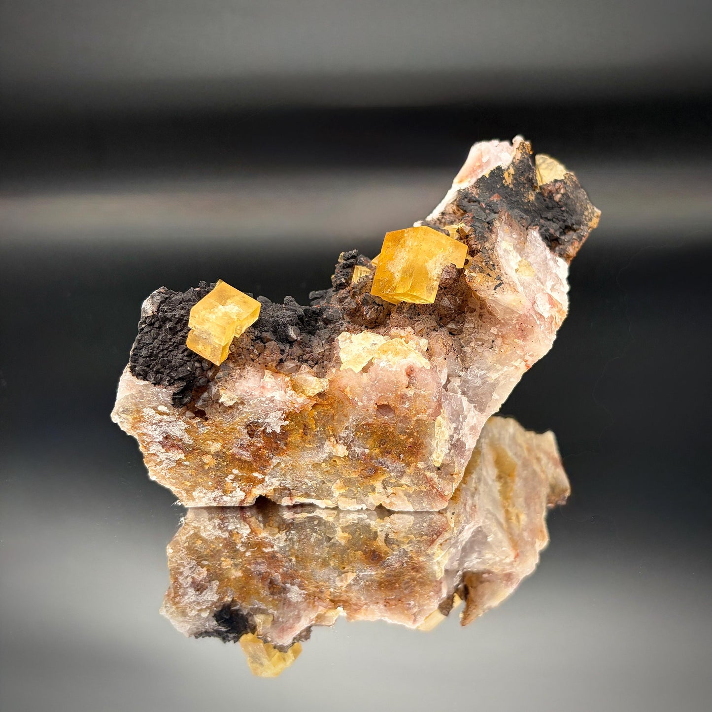 Natural Moroccan Fluorite crystal with golden colour