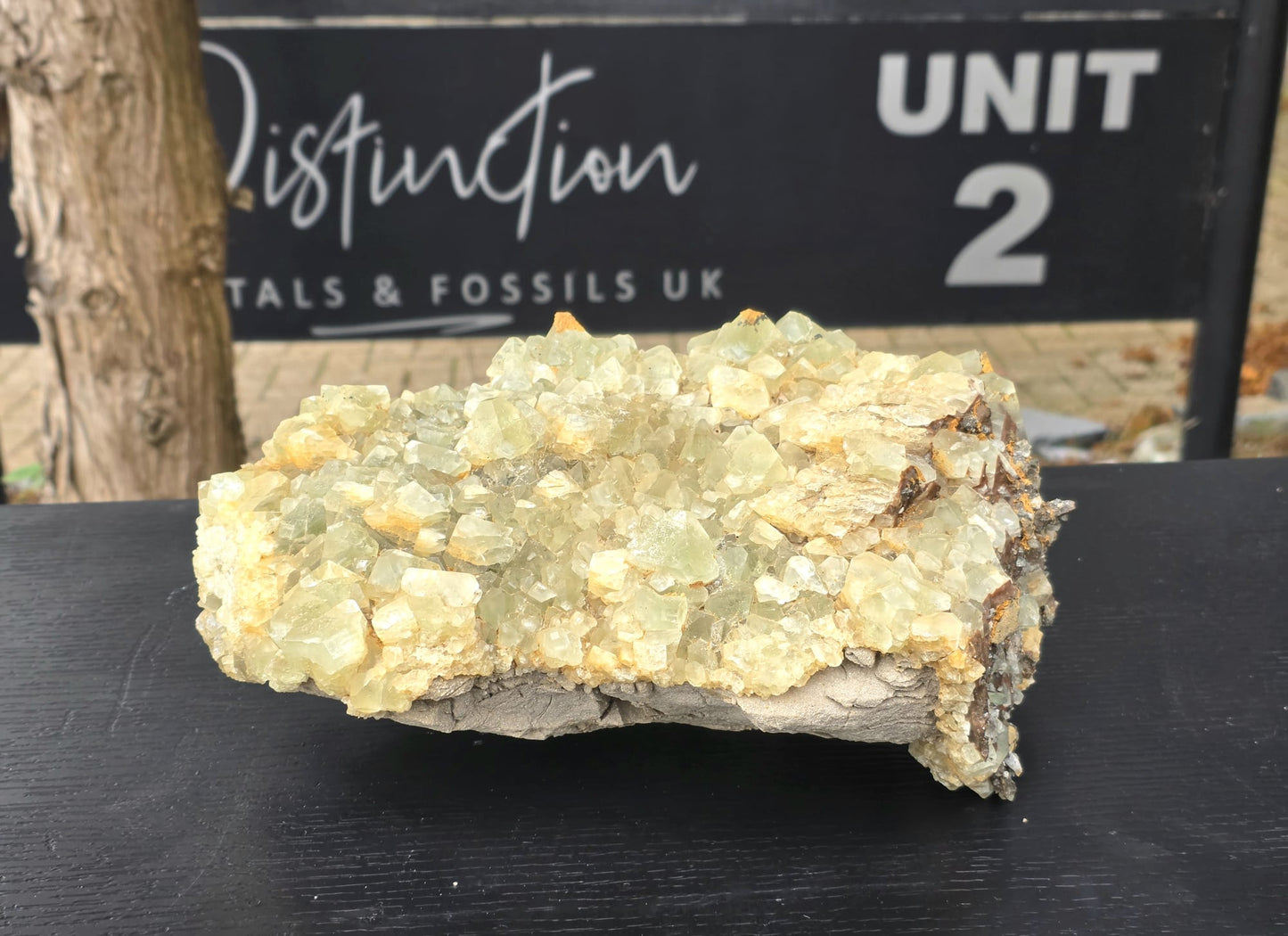 Fluorite crystal on matrix from the 2025 Imilchil find, Morocco.