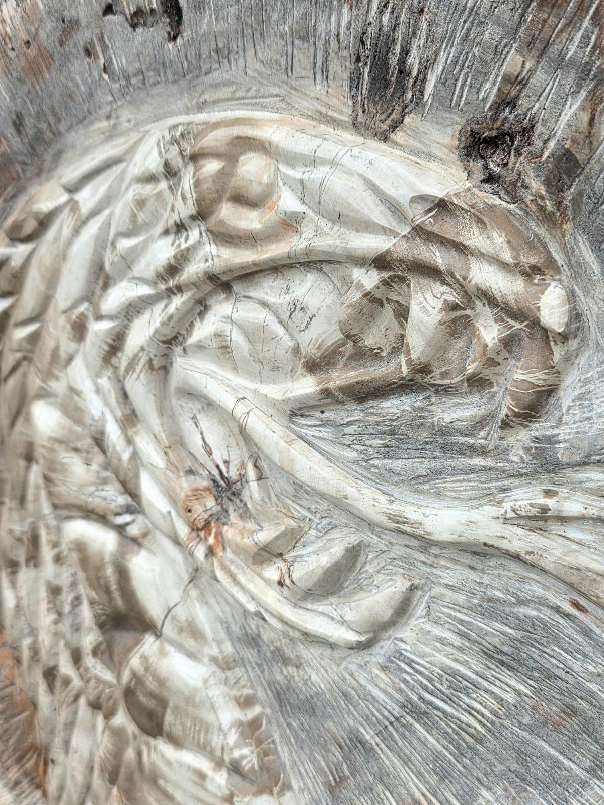 Fossil wood cobra carving handcrafted in Madagascar
