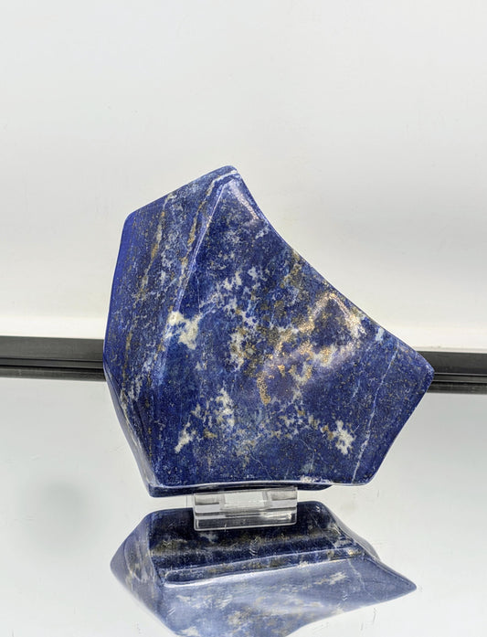 Lapis Lazuli with bold blue hues and golden pyrite inclusions.