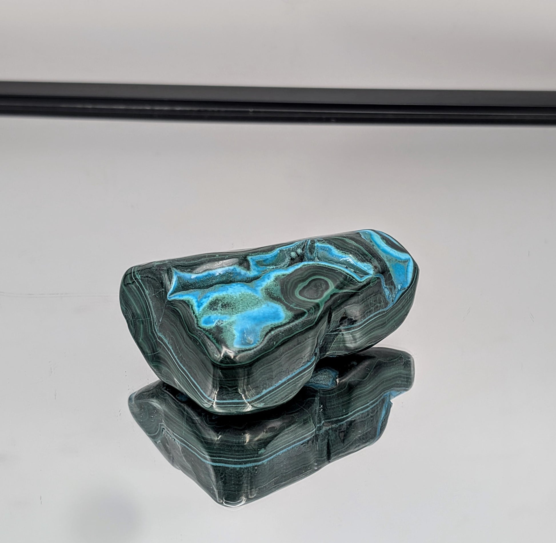 Polished Malacolla crystal stone ideal for display or energy work.