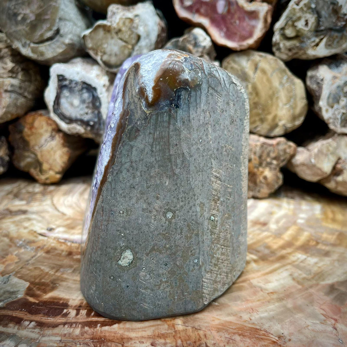 Freestanding Uruguayan Amethyst crystal geode for display