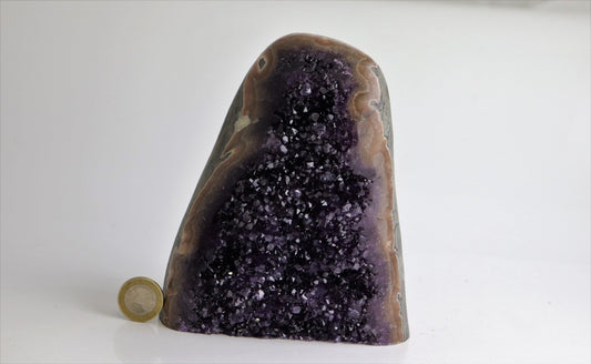 Freestanding Amethyst crystal styled in luxury interior décor