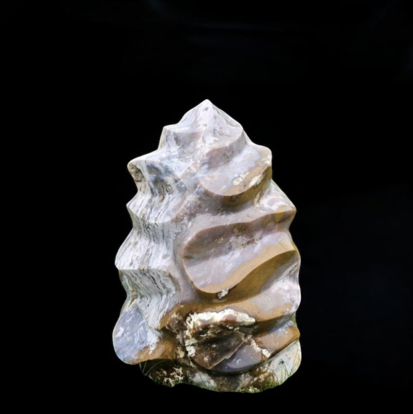 giant large ocean jasper crystal flame