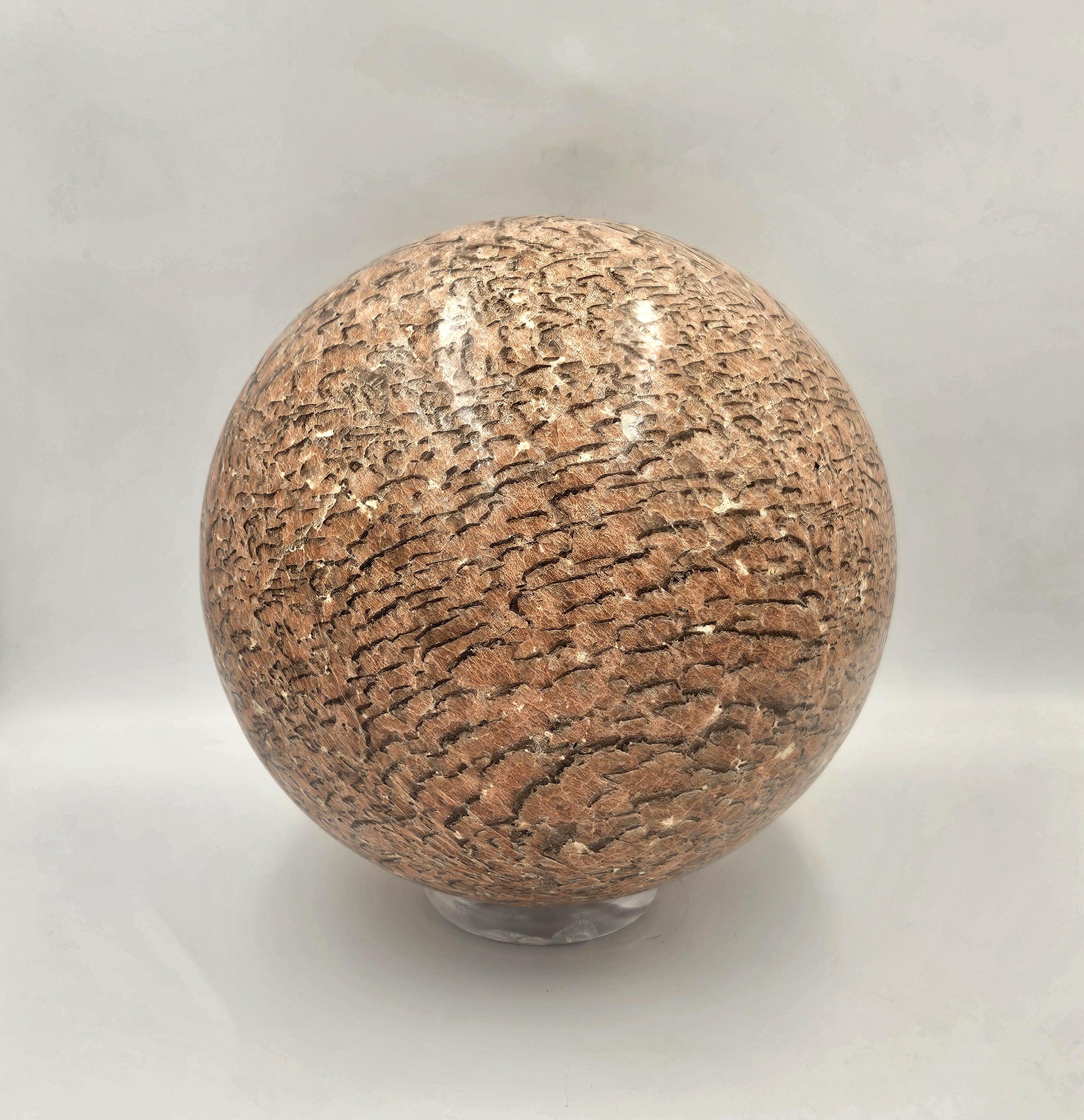 Close-up of Graphic Moonstone Sphere Surface