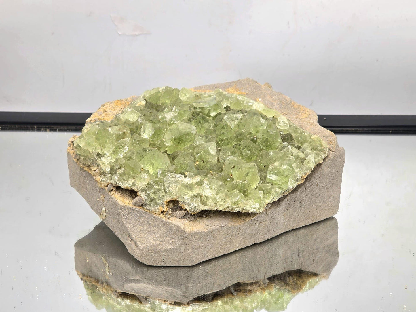 Fluorite on matrix showing beautiful color and transparency.