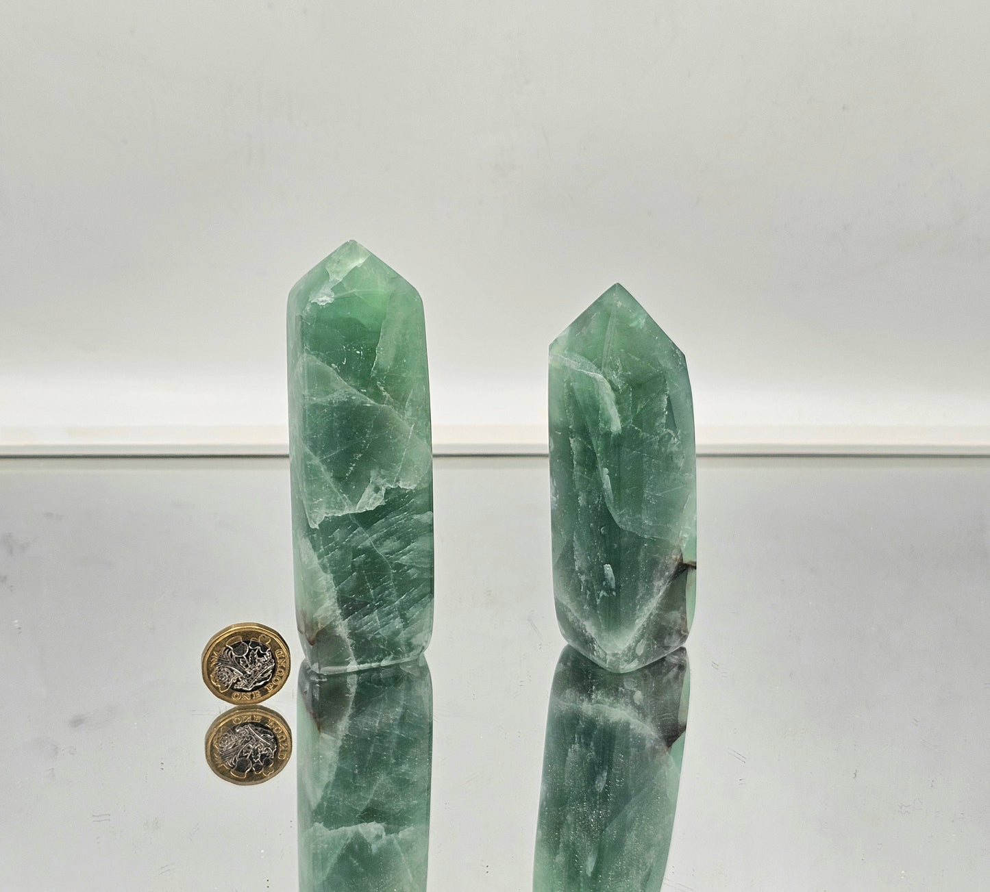 green fluorite crystal towers