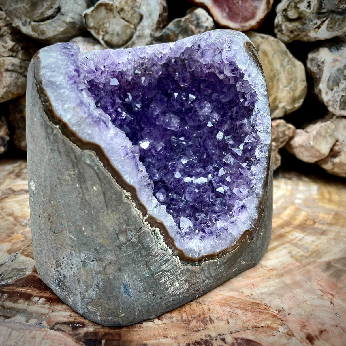 High-grade natural Amethyst crystal geode from Uruguay