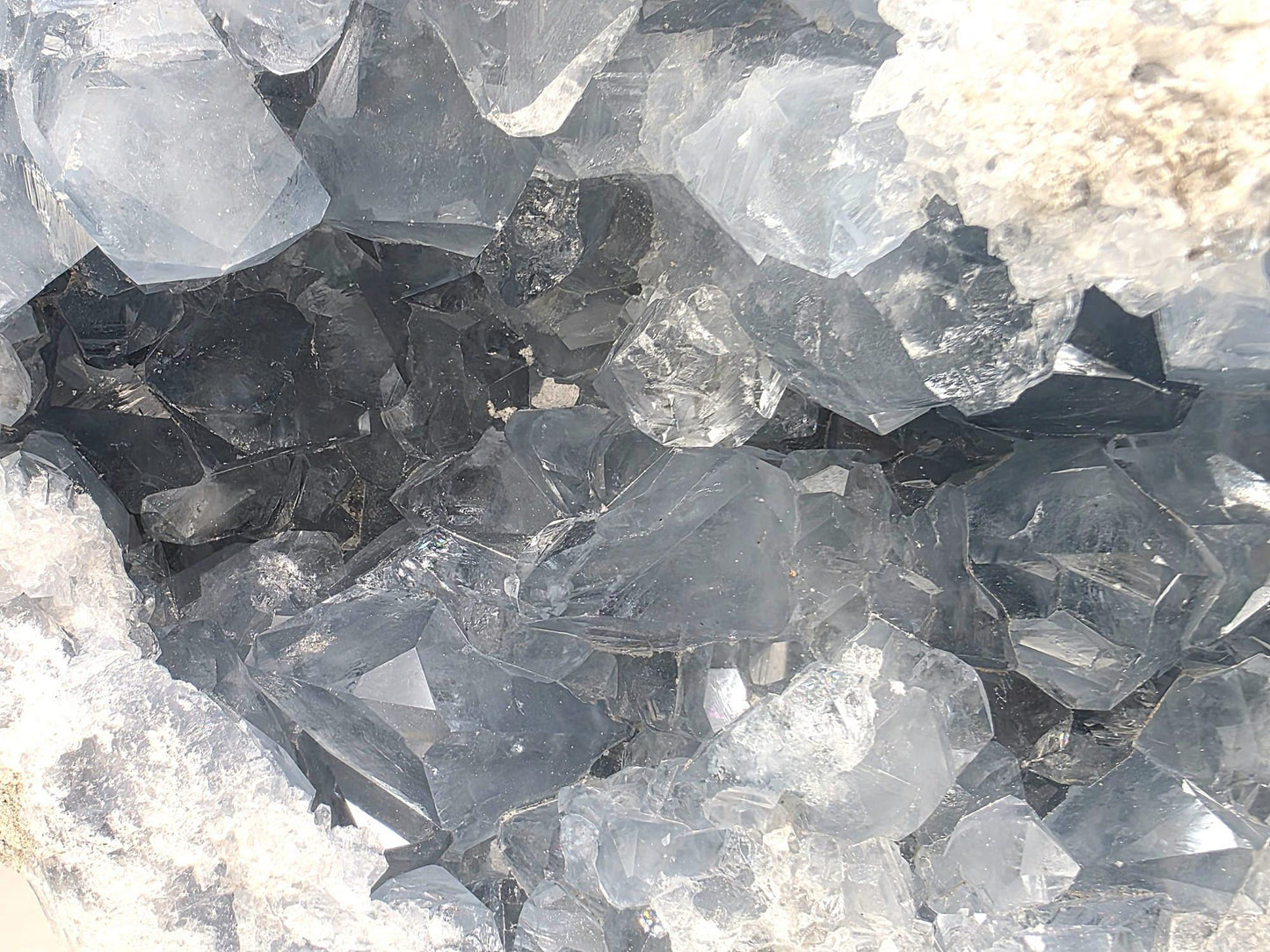 High-grade celestite crystal cluster with fine clarity