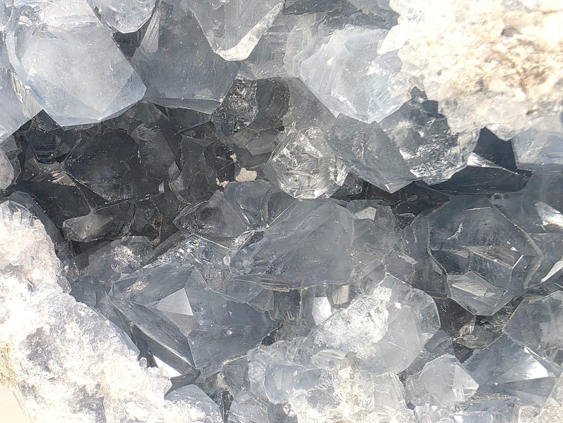 High-grade celestite crystal cluster with fine clarity