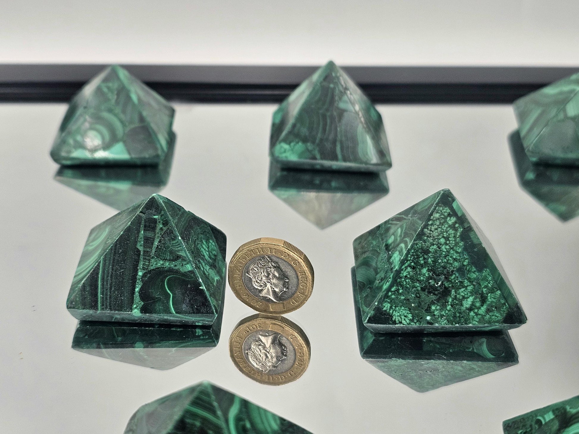 high quality malachite pyramid small collector