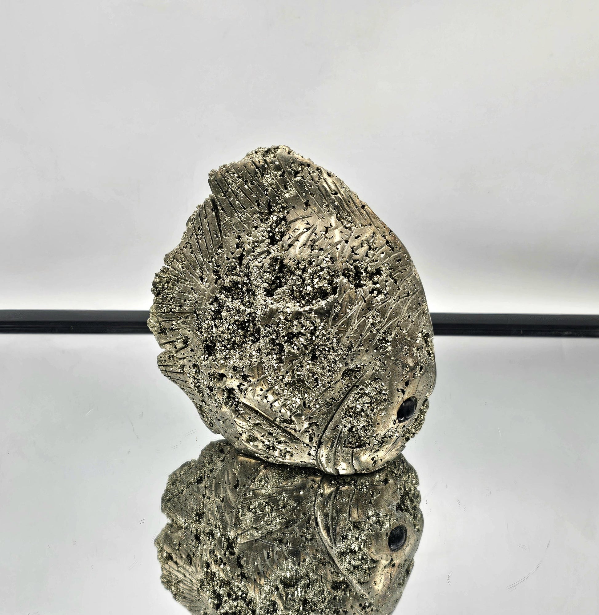 high quality crystal animals large pyrite fish
