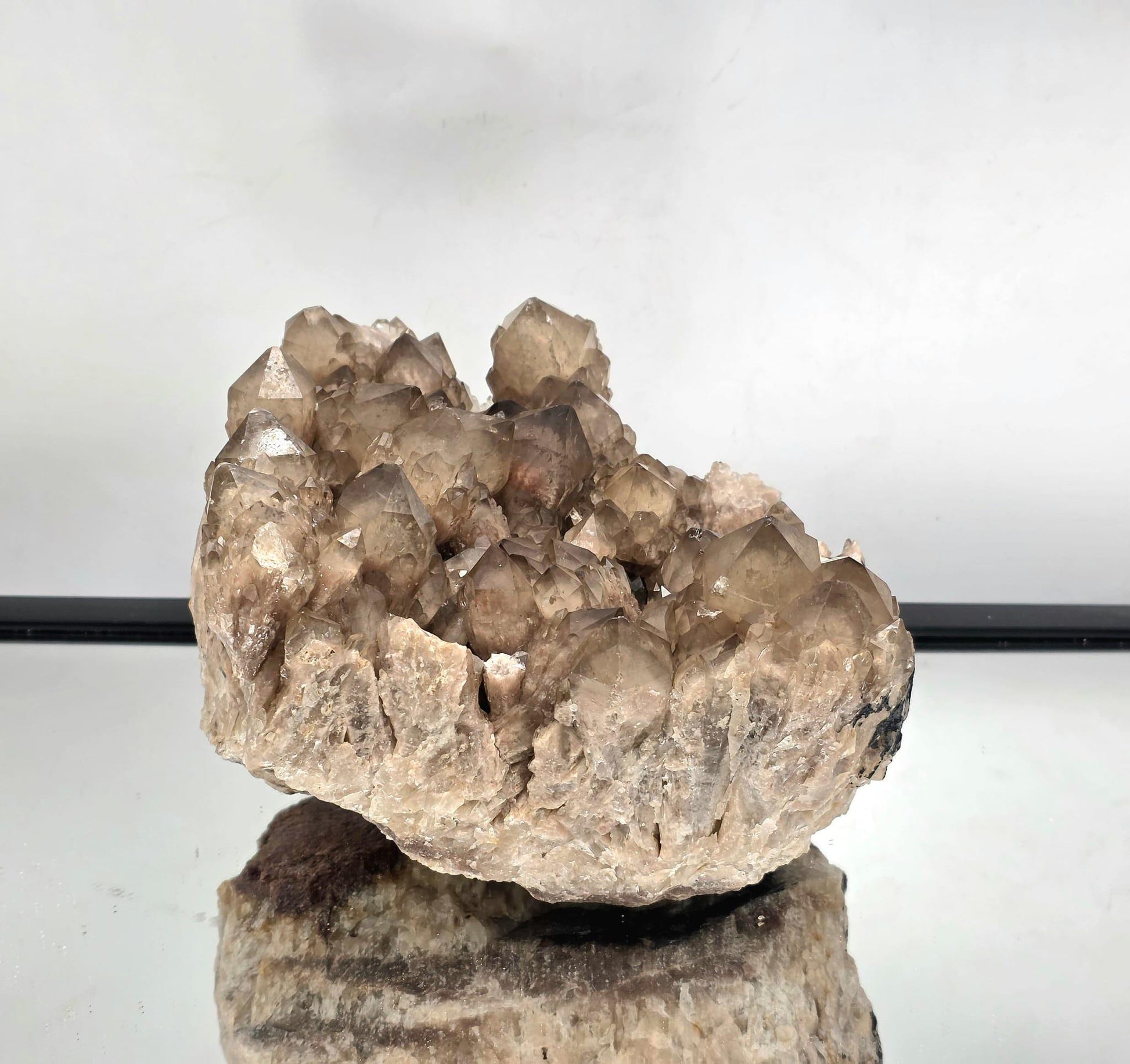 Close-up of Kundalini citrine crystal points and structure