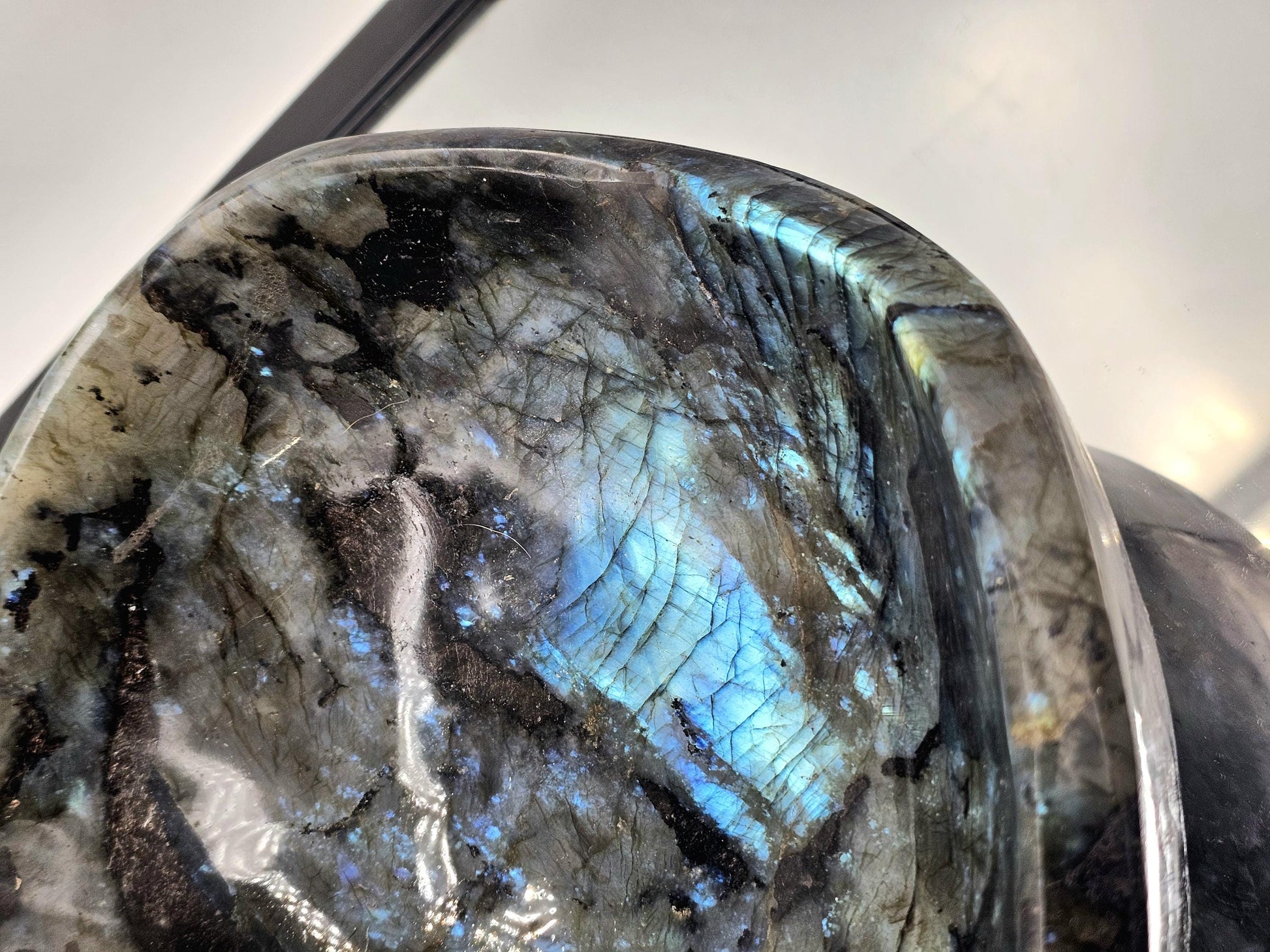 Elegant Labradorite bowl, perfect for interior design