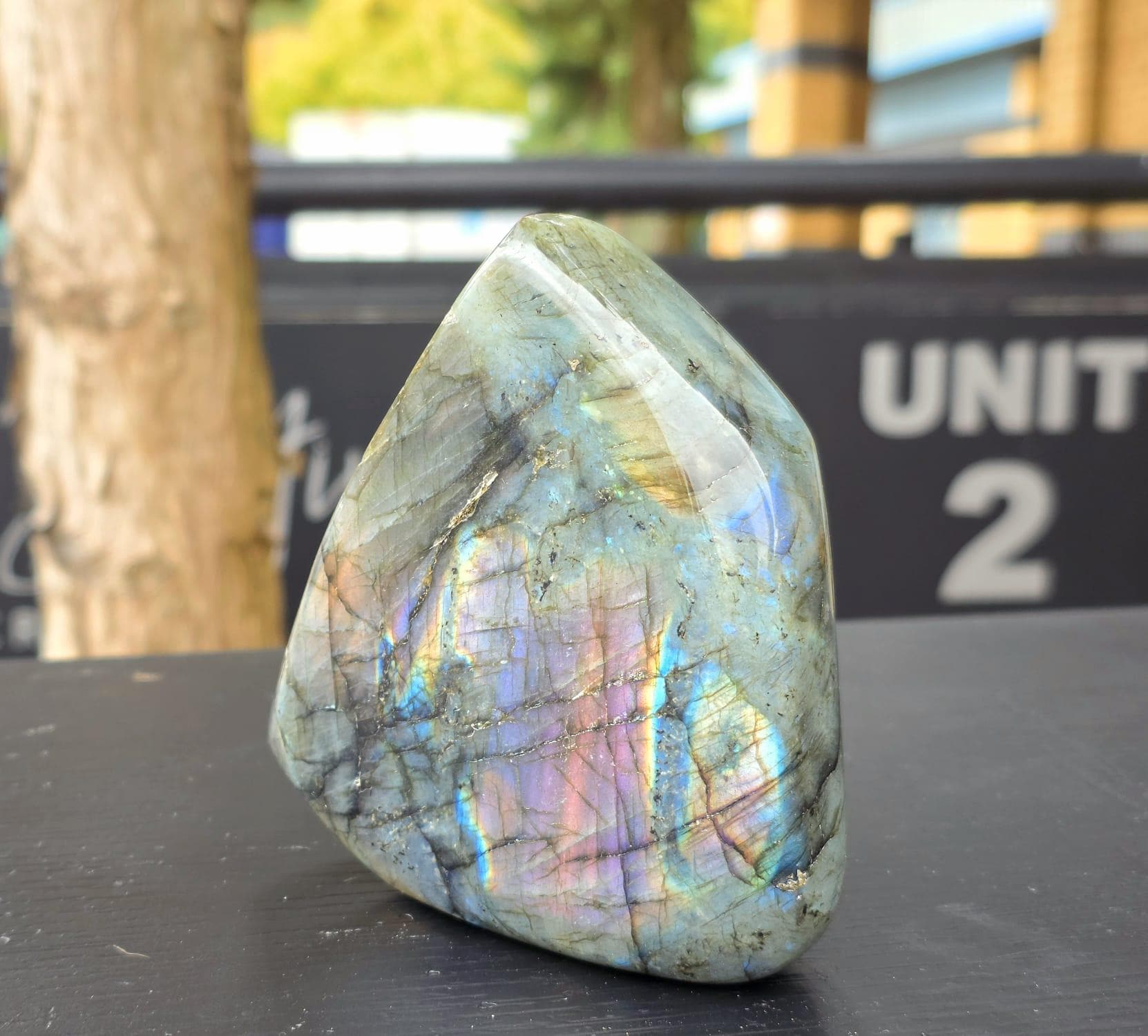 Display-ready polished stone.