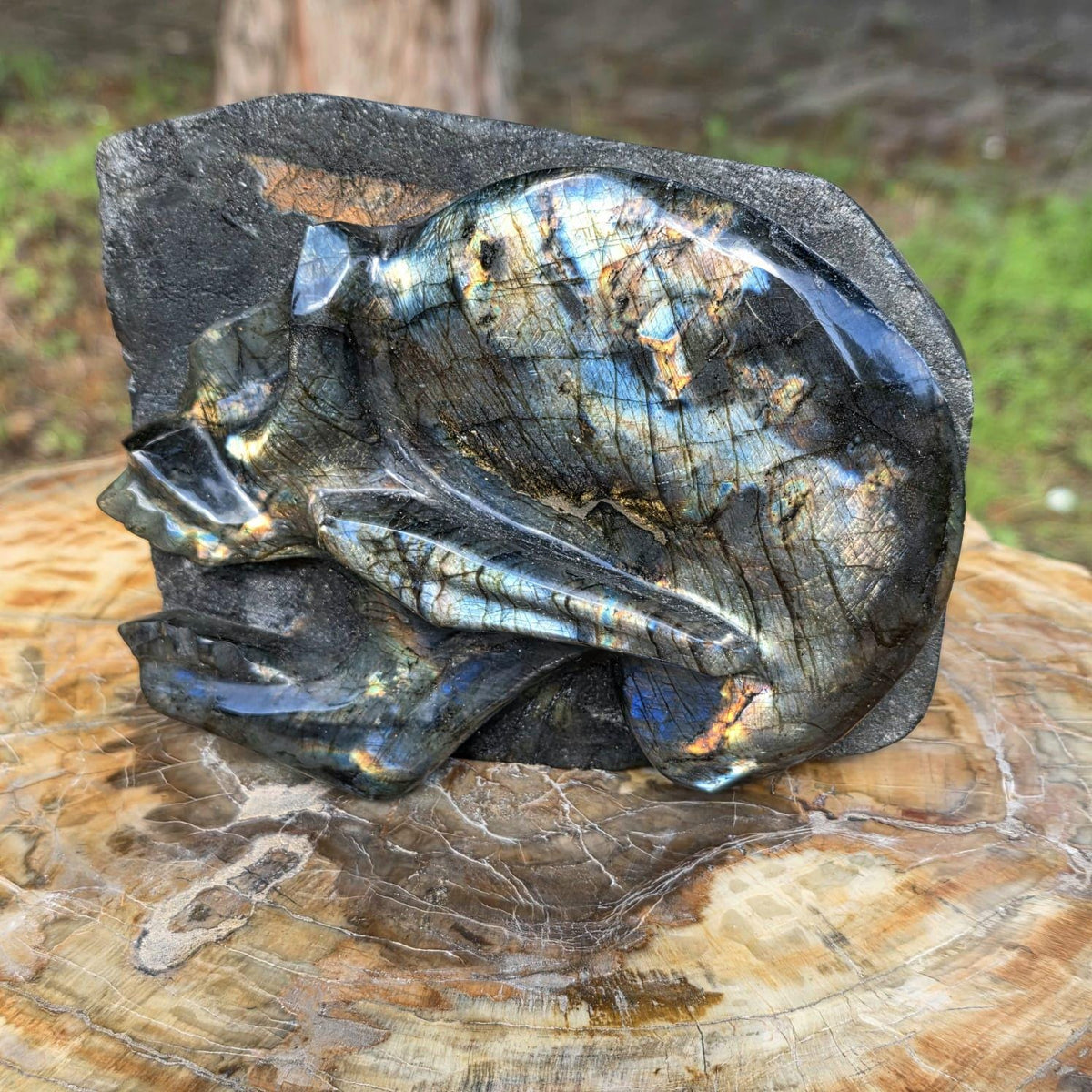 Large Labradorite crystal skull freeform from Madagascar