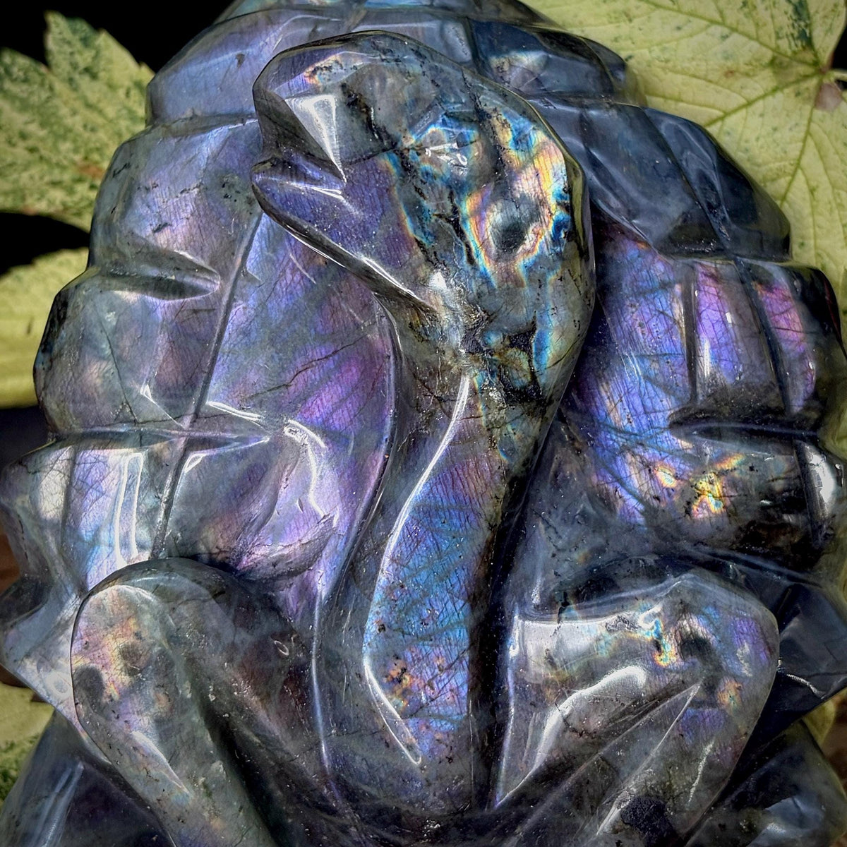 Labradorite turtle crystal carving hand carved and polished in Madagascar