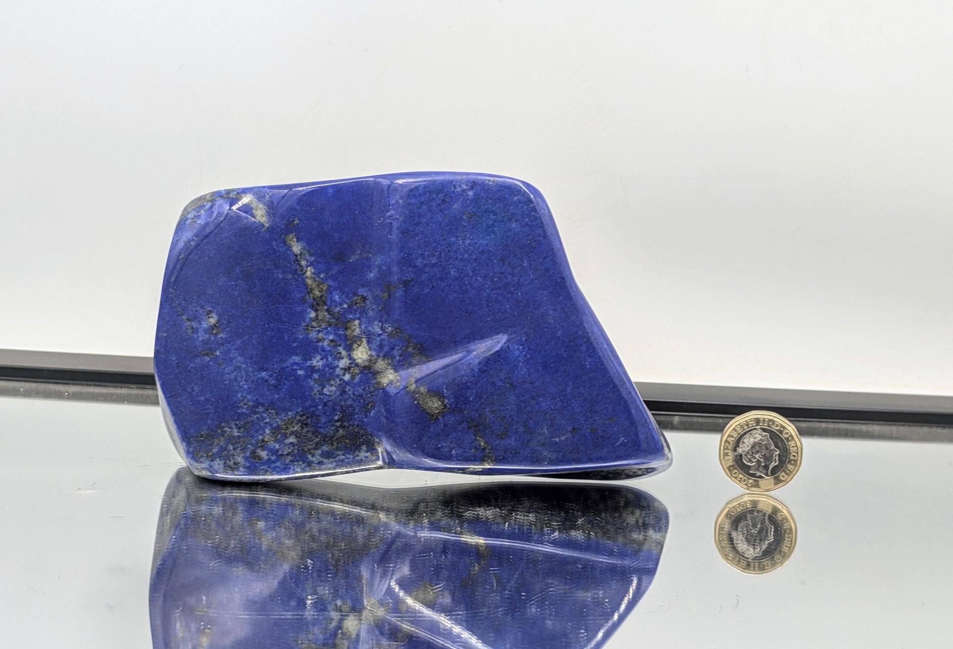 polished Lapis Lazuli freeform with natural colour contrast.